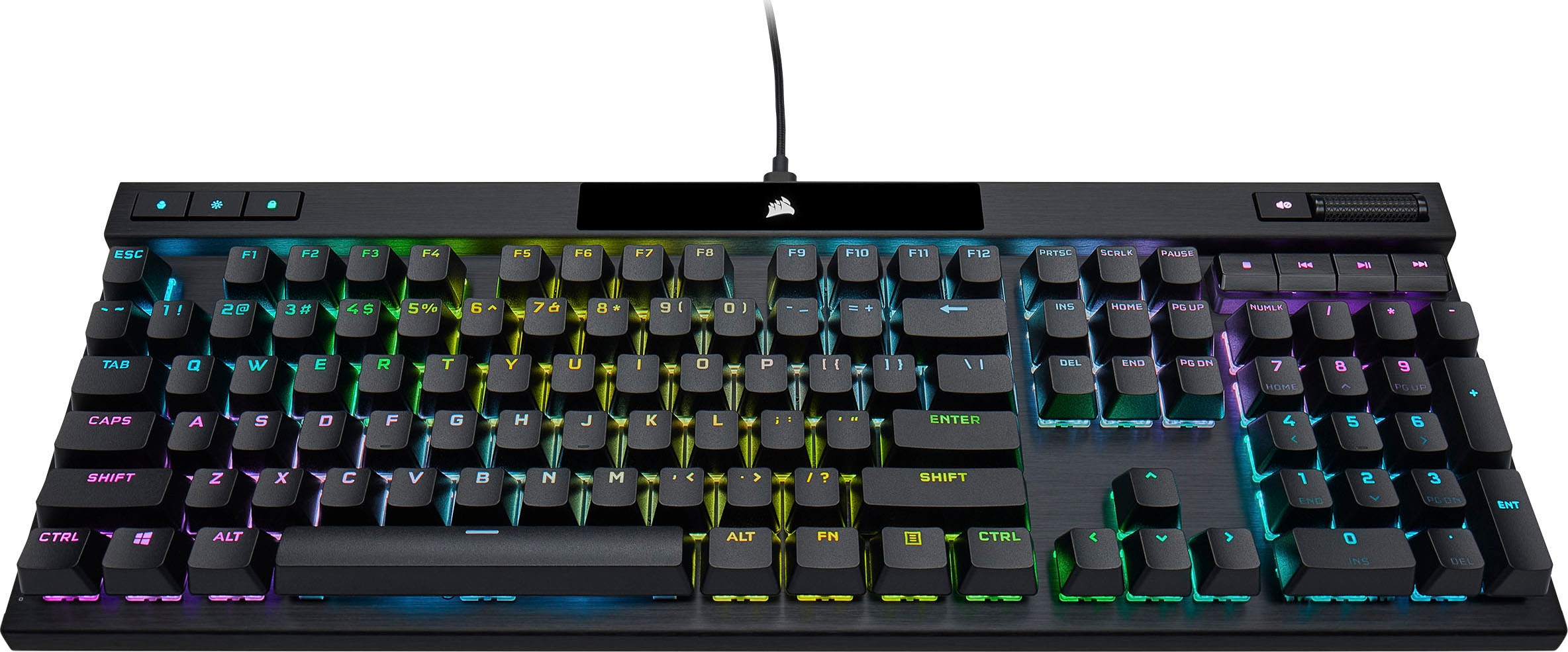 Corsair Gaming-Tastatur »K70 RGB PRO MX RED«, (Lautstärkeregler-Fn-Tasten-Multimedia-Tasten-USB-Anschluss-Ziffernblock-Windows-Sperrtaste-Handgelenkauflage)