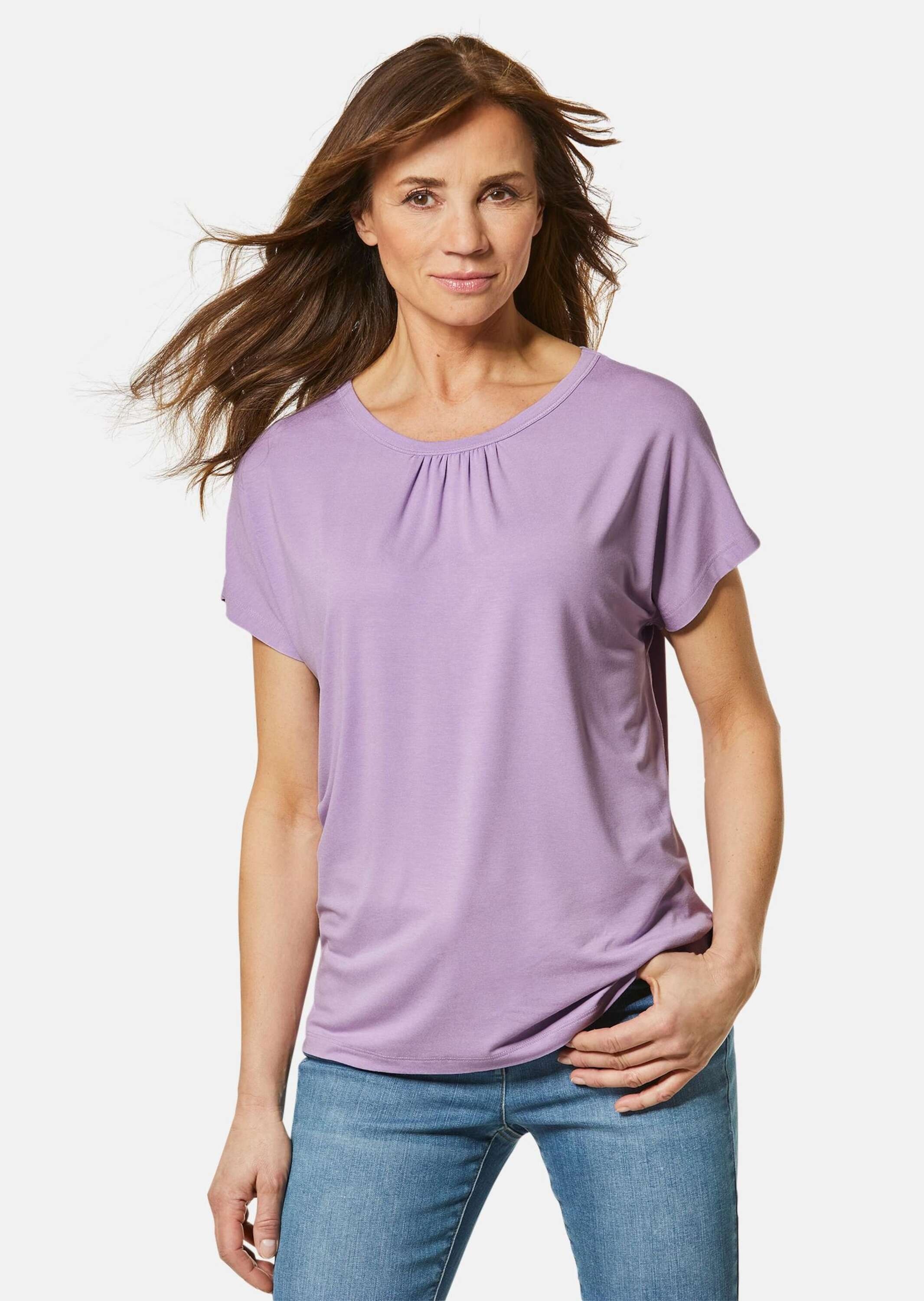 GOLDNER Langarm-Poloshirt »Bequemes Rundhalsshirt aus glänzender Qualität«