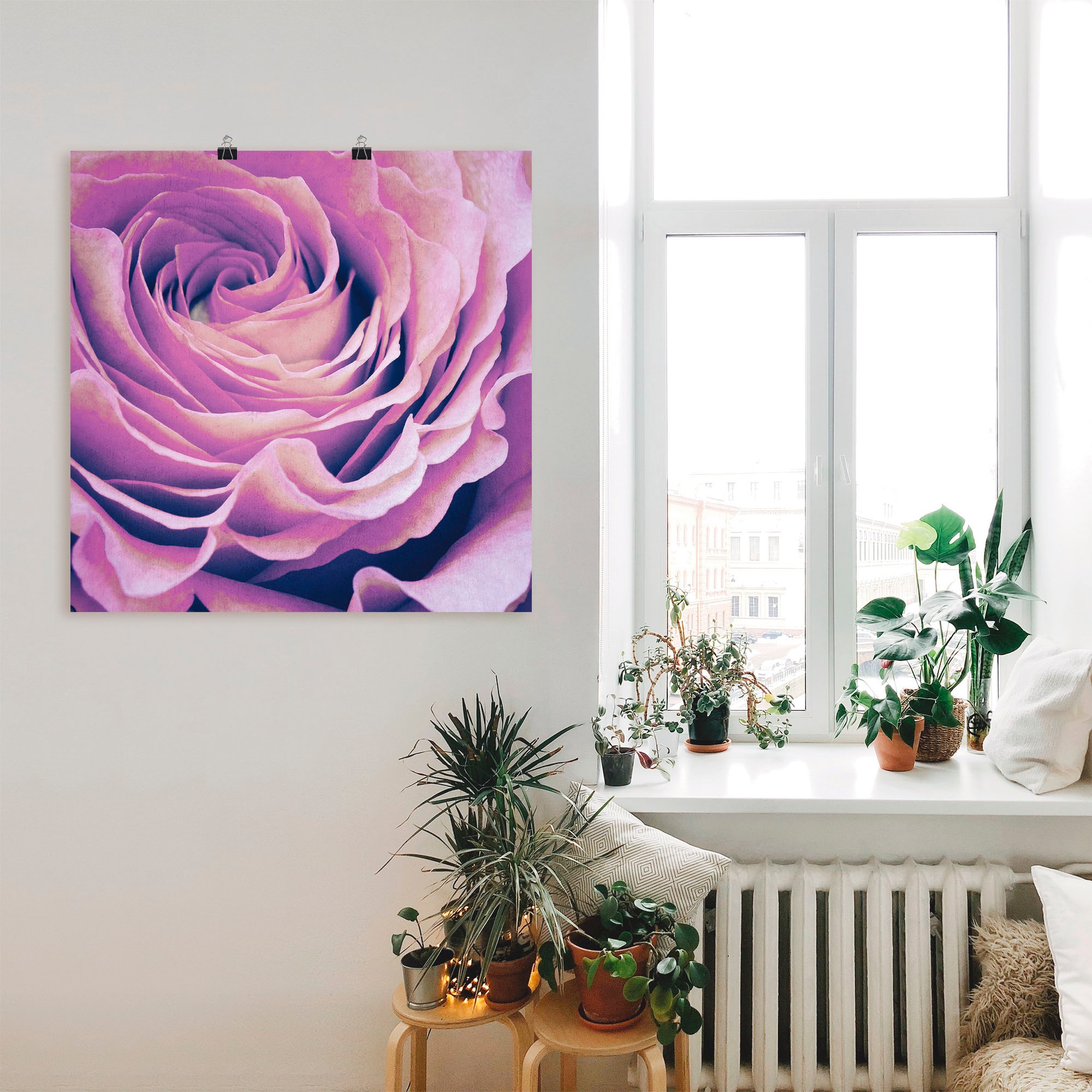 Artland Wandbild »Lila Rose« Blumen 1 Stk. tlg. ohne Rahmen