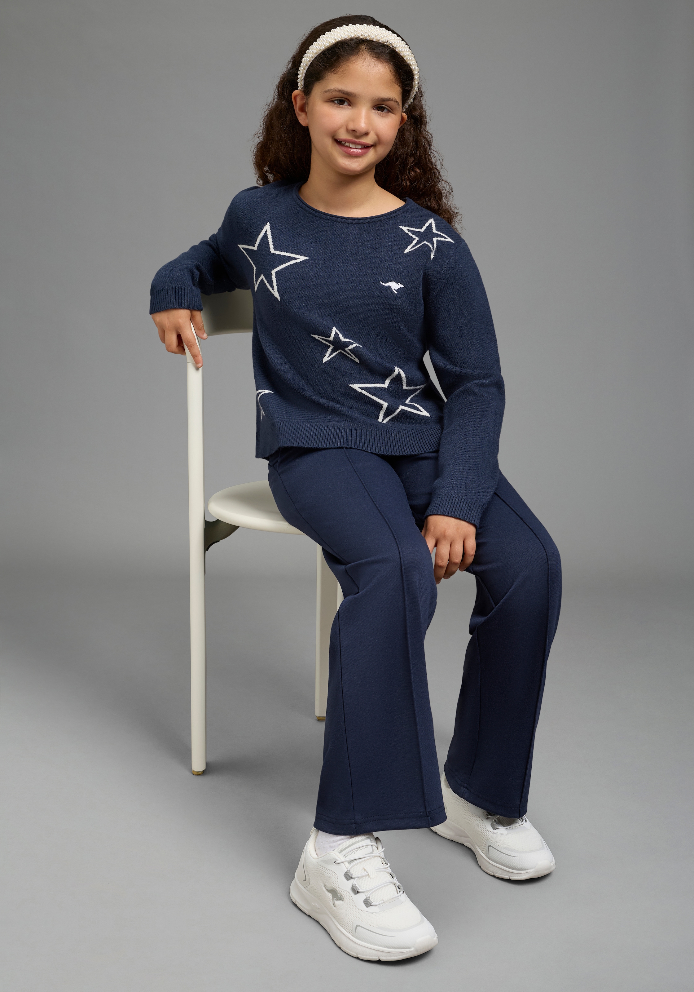 KangaROOS Strickpullover »Strickpullover mit Sternen von KangaROOS« Weicher Pullover mit Sternen-Motiv, elastisches Strickmaterial