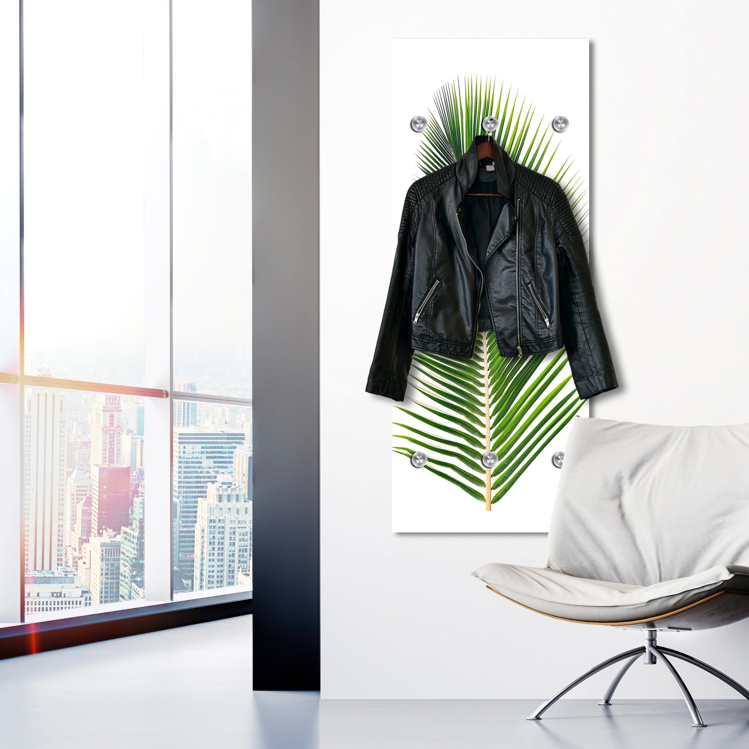 queence Garderobenleiste »Palme«, mit 6 Haken, 50 x 120 cm