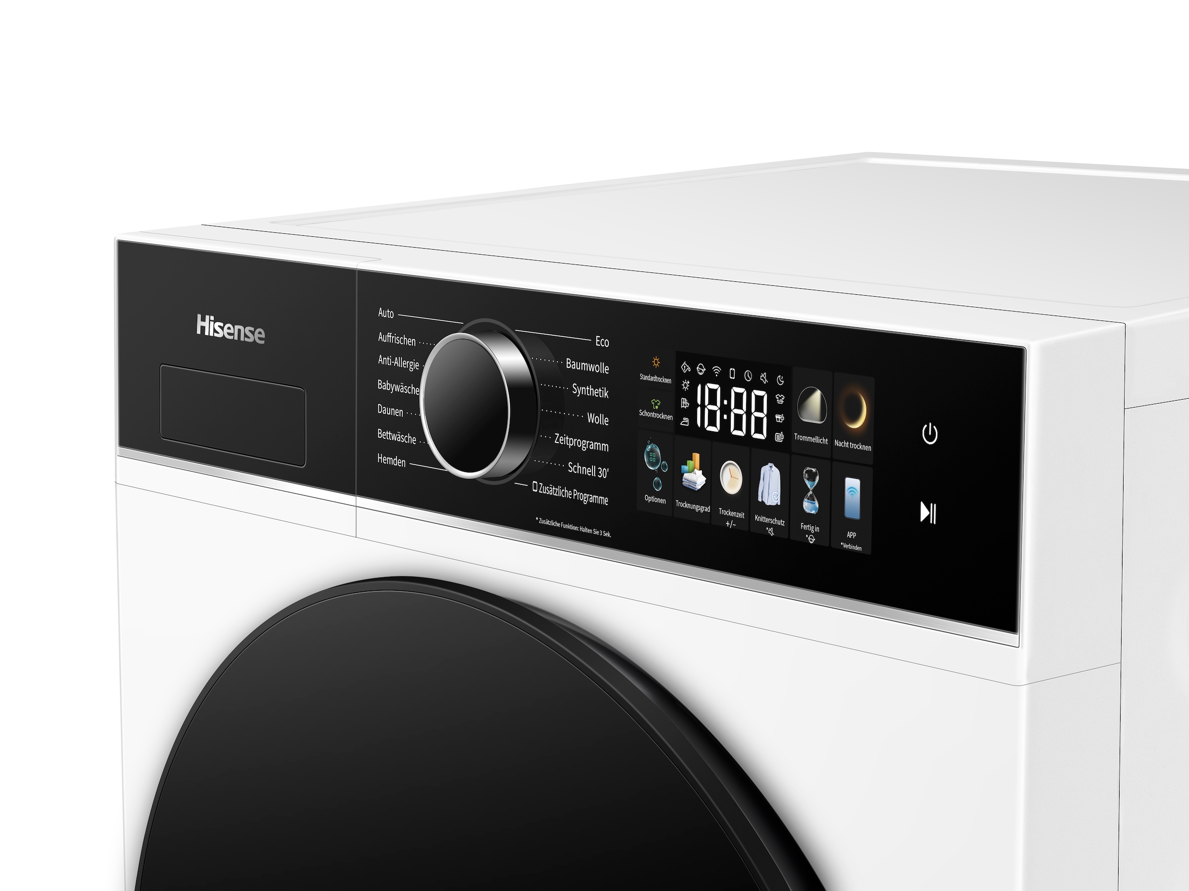 Hisense Wärmepumpentrockner »DH3I802BWCD« 3i Serie Farb-Display, Smart Assist