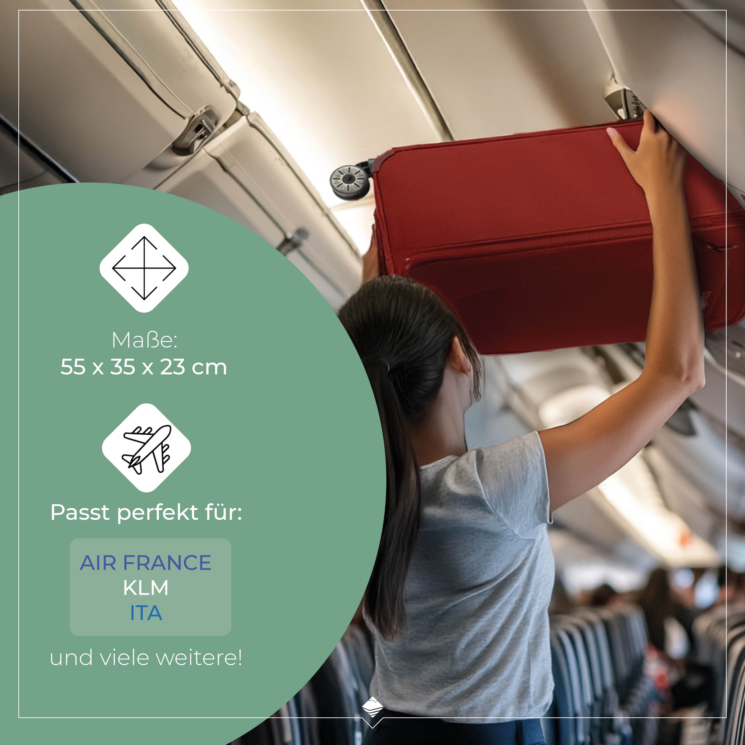 travelite Handgepäck-Trolley »JETPACK Slim 2 Cabin Handgepäck Koffer« 40 l 4 Rollen