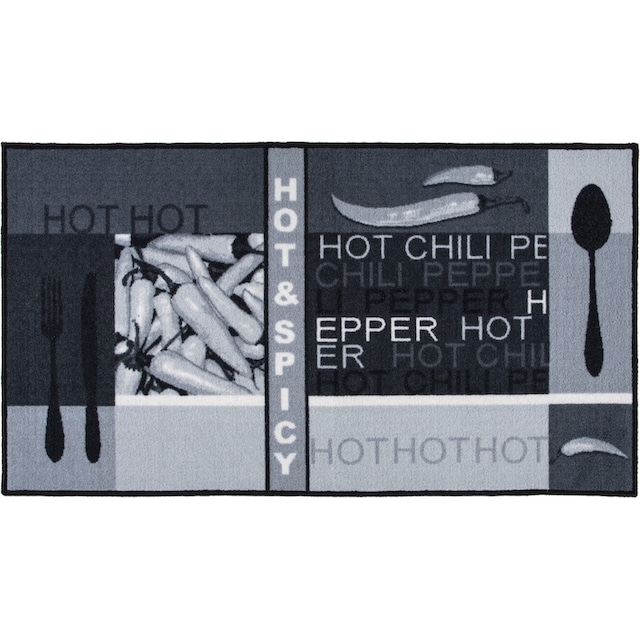 Küche, Andiamo Pepper«, waschbar Schriftzug, »Hot Küchenläufer rechteckig, mit Peperoni/Chili, Motiv