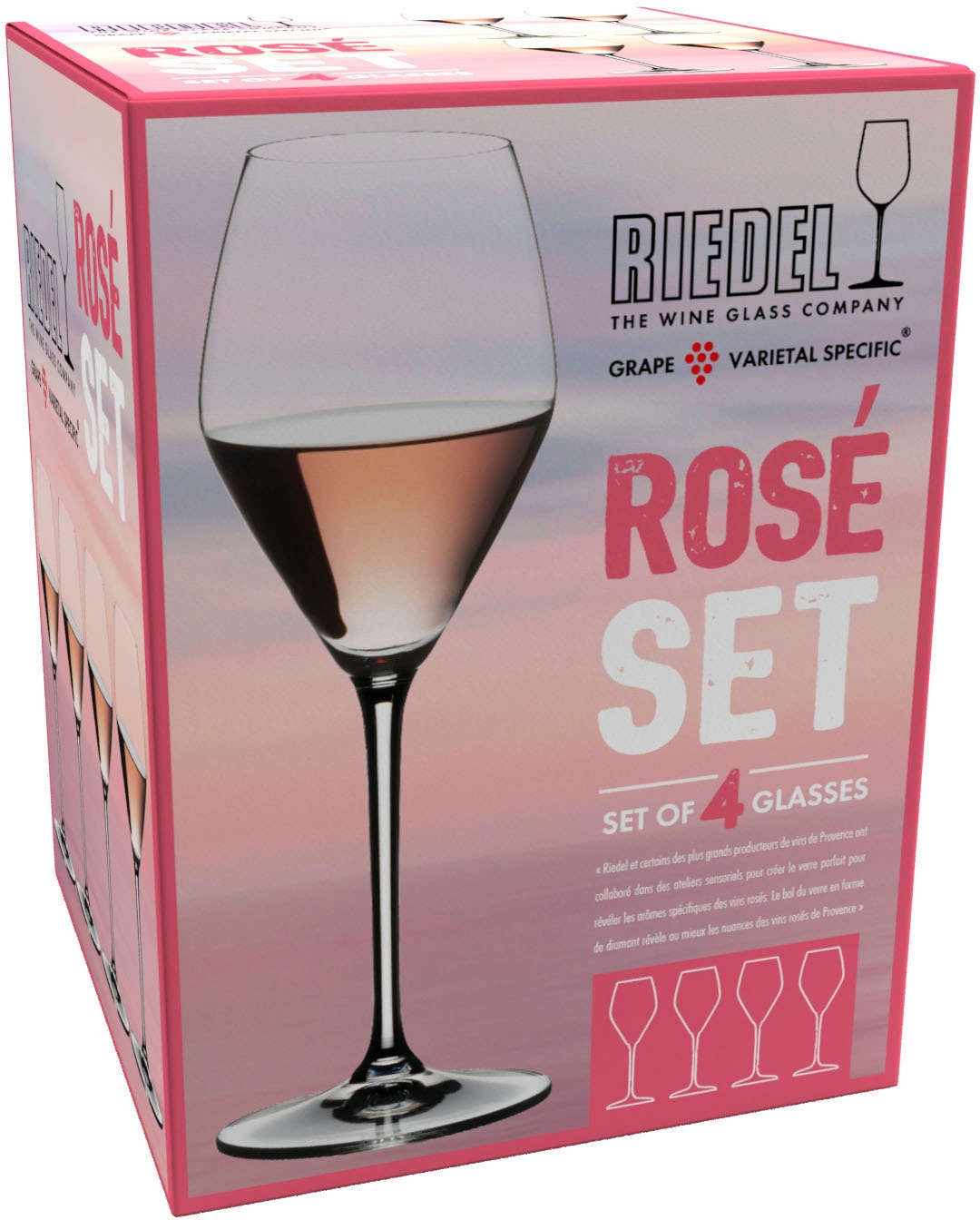 RIEDEL THE SPIRIT GLASS COMPANY Weinglas »Mixing Sets«, (Set, 4 tlg., ROSÉ), Made in Germany, 322 ml, 4-teilig