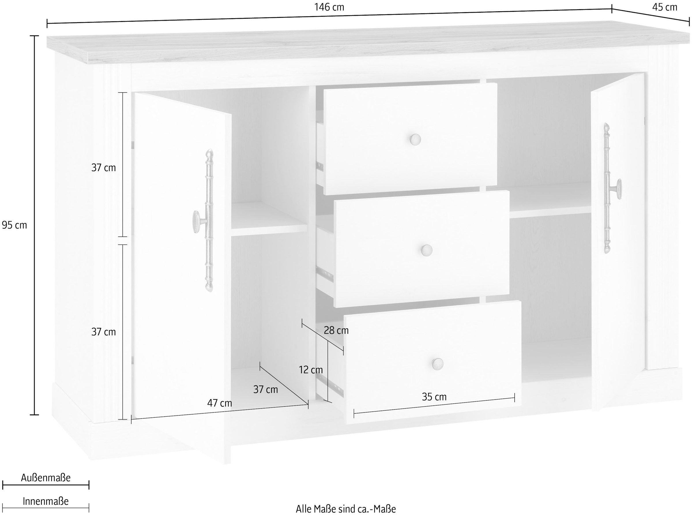 Home affaire Sideboard »WESTMINSTER«, Breite ca. 146 cm kaufen | UNIVERSAL