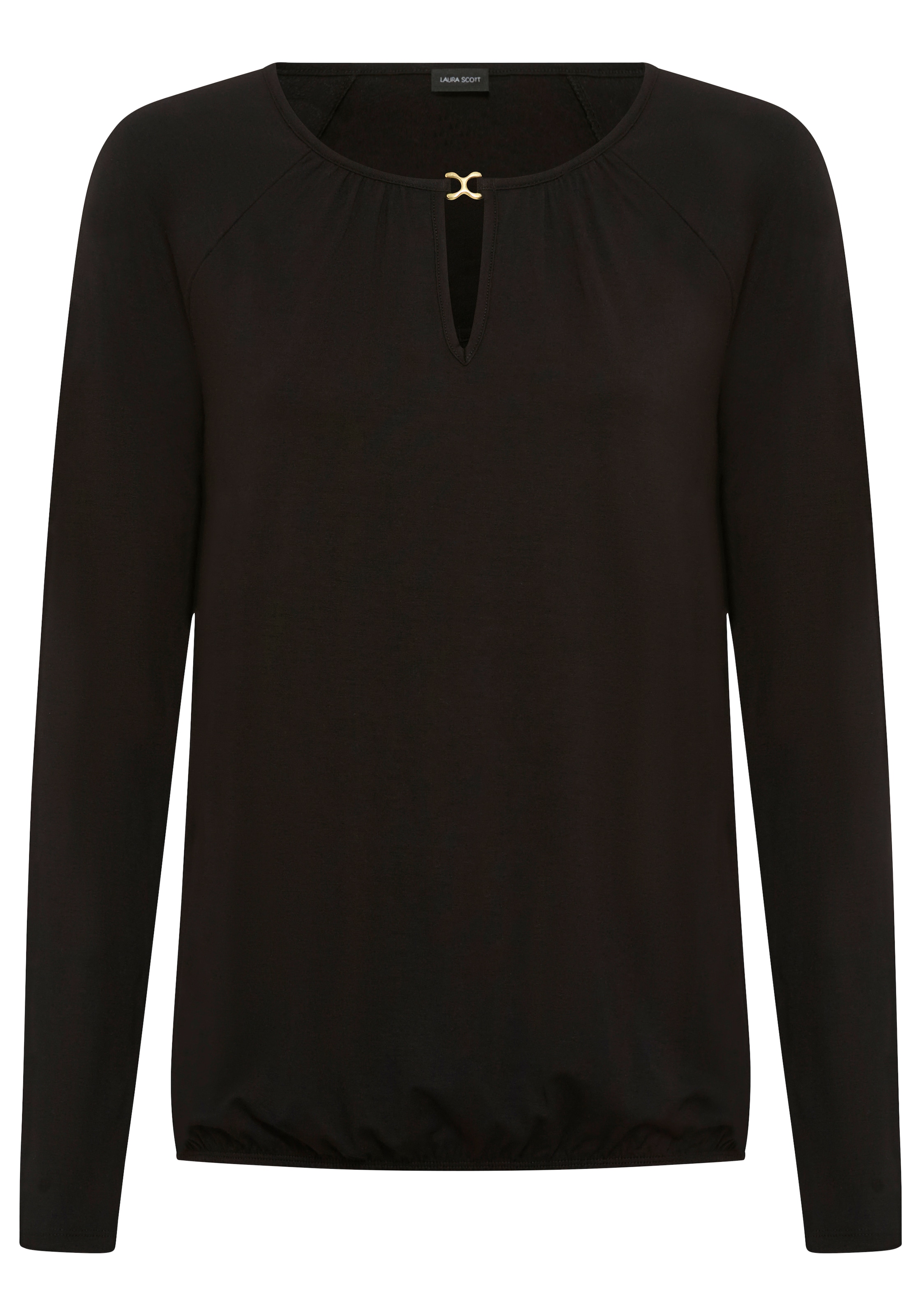 Laura Scott Longsleeve mit Schmuckelement, elastischer Bund