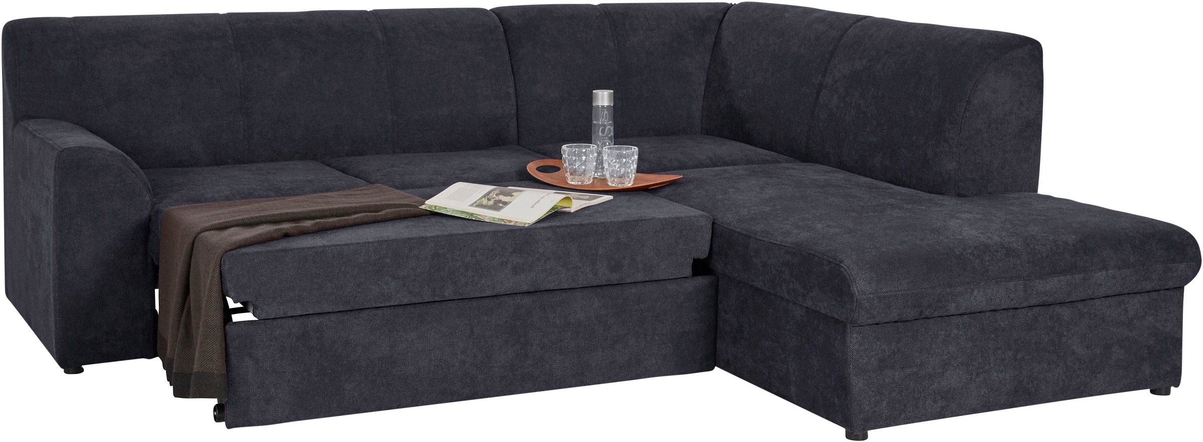 DOMO collection Ecksofa »Topper zeitlos elegant, kompakte Stellmaße, OTTOs Choice, L-Form«, mit Ottomane, wahlweise mit Schlaffunktion