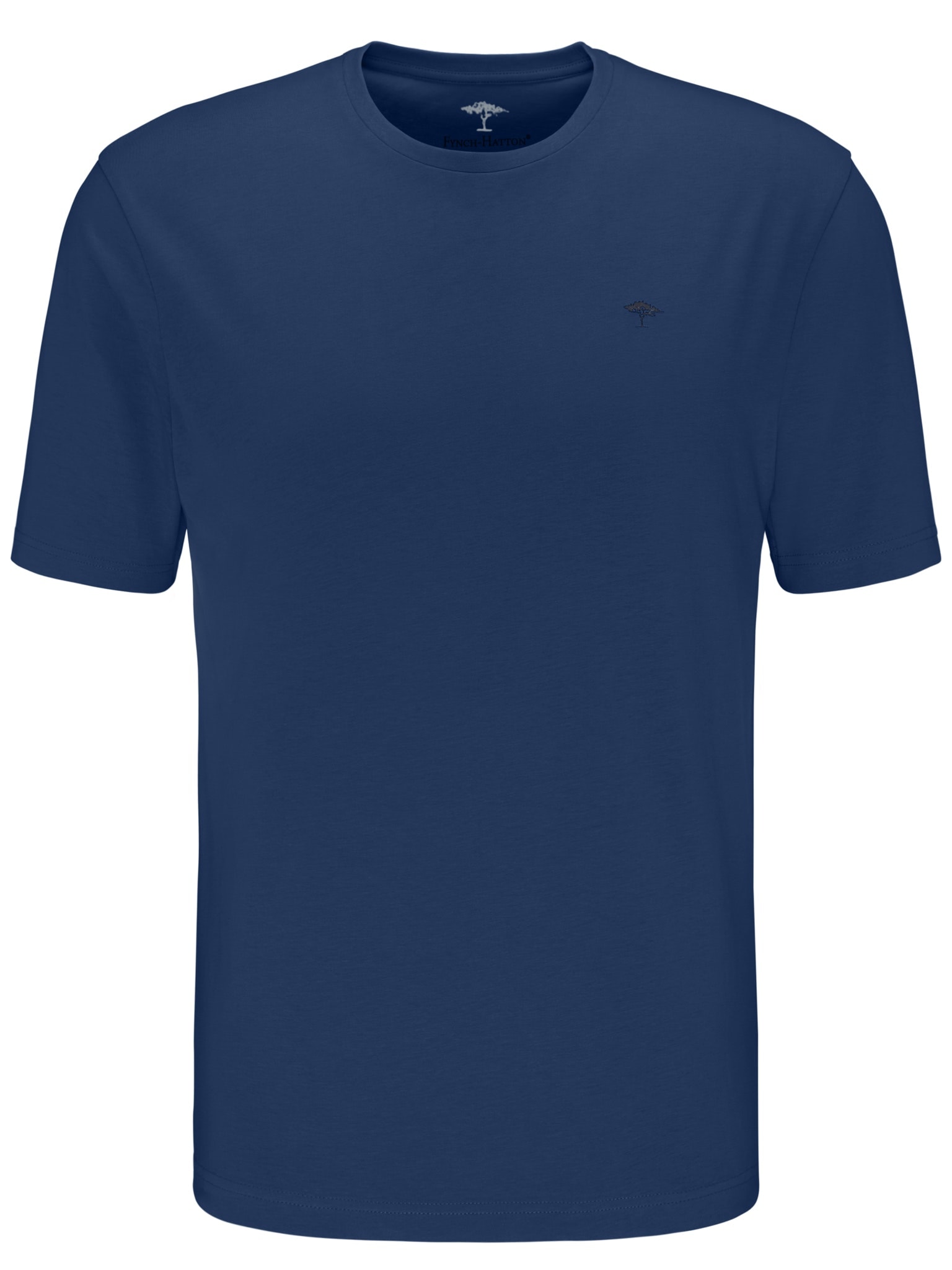FYNCH-HATTON T-Shirt »FYNCH-HATTON Basic T-Shirt« Sommershirt in unifarben, mit Logostickerei