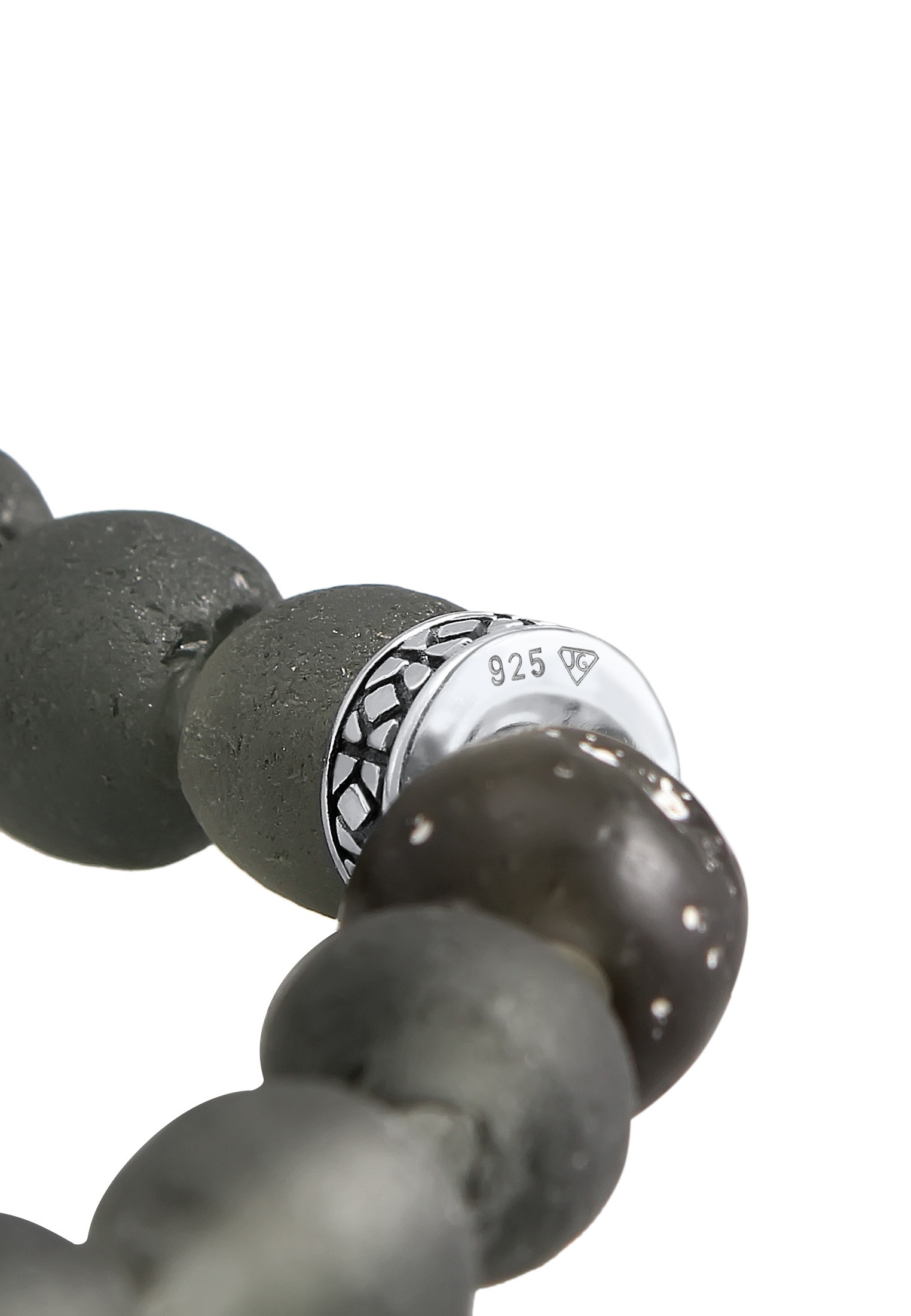 Kuzzoi Armkette »Armband Recycelte Glas Perlen Beads Olive 925 Silber«