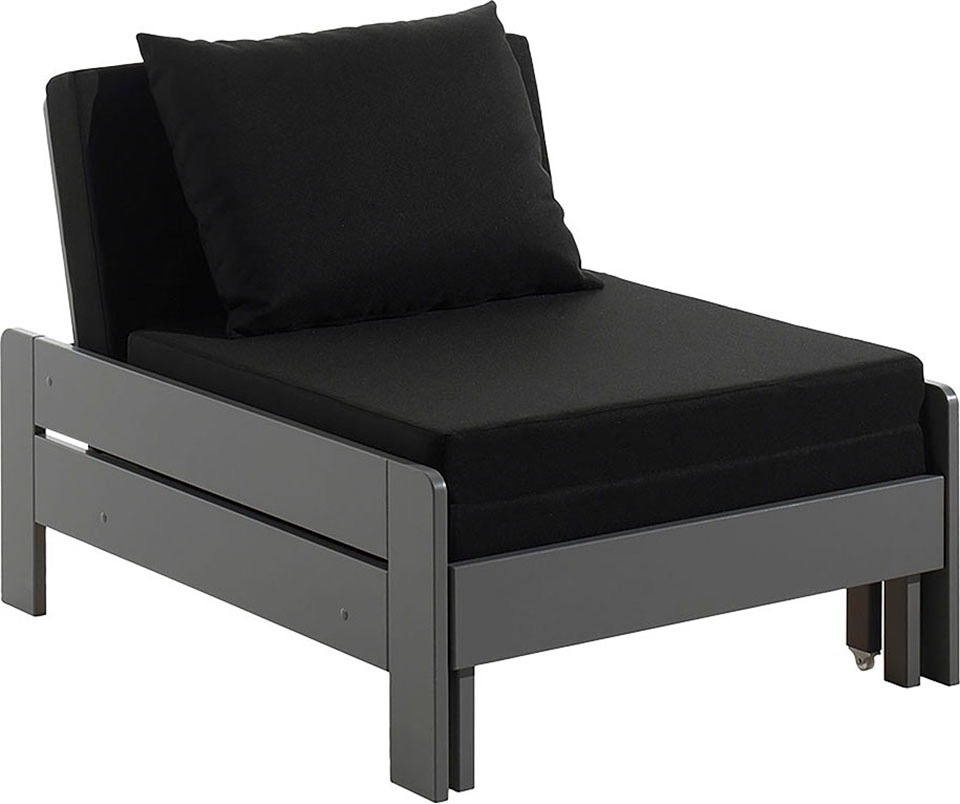 Vipack Jugendbett »Pino«, (Made in Europe), Einzelbett, Sessel, ausklappbar zum Gästebett