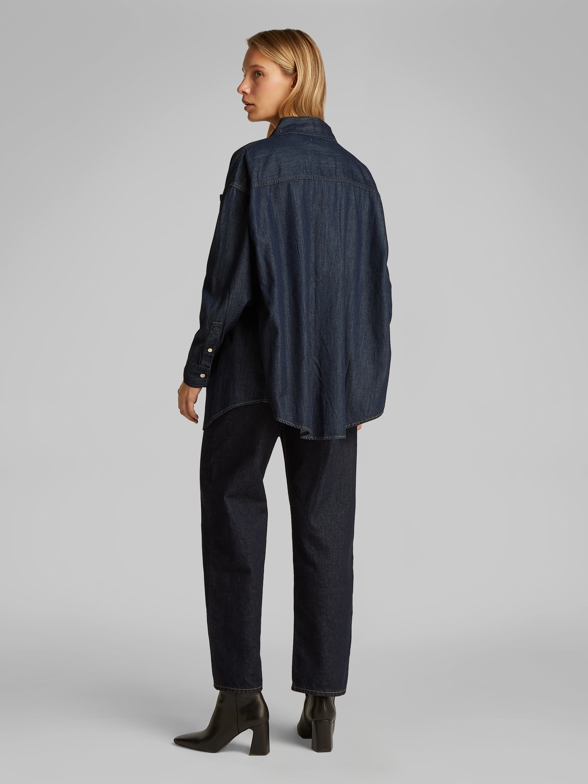 Calvin Klein Jeans Jeansbluse »OVERSIZED LS DENIM SHIRT«, mit Logostickerei