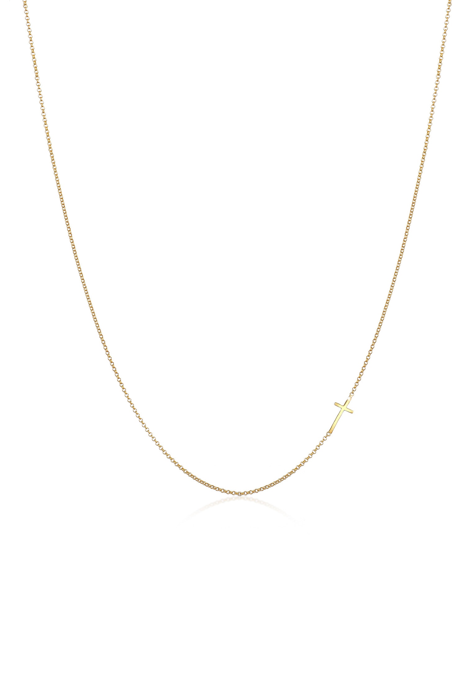Elli Premium Kette mit Anhänger »Halskette Kreuz Religion Glaube Symbol 375 Gelbgold«