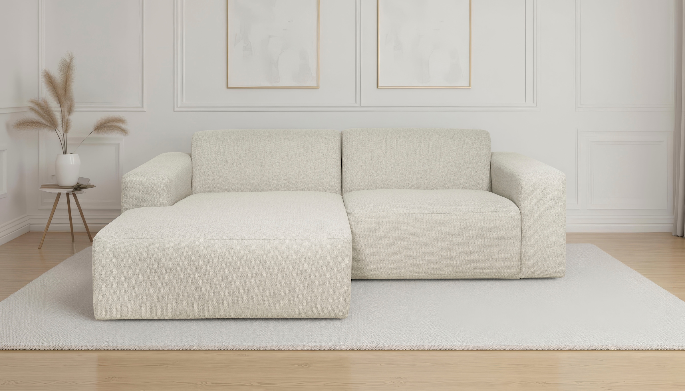 OTTO home Ecksofa »Koa, 228 cm, L-Form, Modulsofa in Cord, Chenille, Struktur, Webstoff« Designsofa, weicher Lounge-Sitzkomfort, Welleunterfederung, bodentief