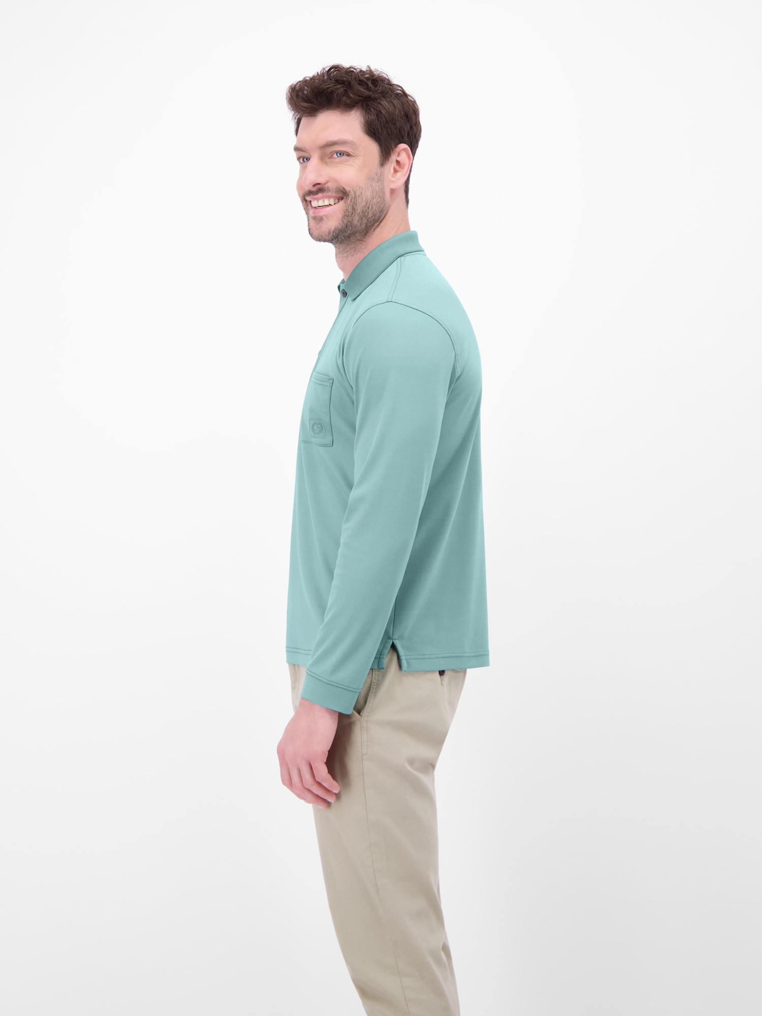 LERROS Sweatshirt »LERROS Langarm Polo mit Brusttasche aus Baumwollmix«
