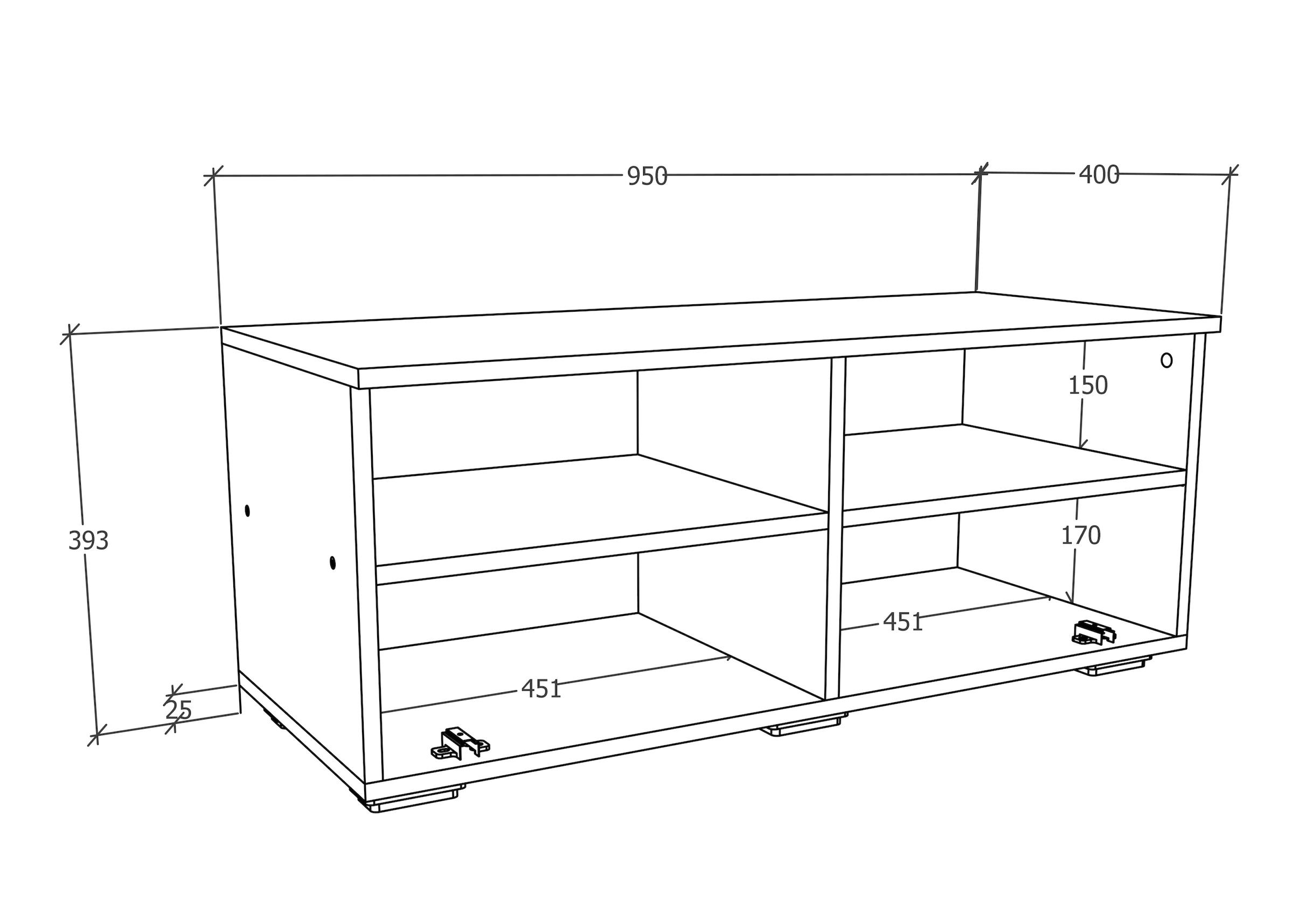VCM Wohnzimmertisch »Holz TV Lowboard Möbel Fernsehschrank Arila XL«