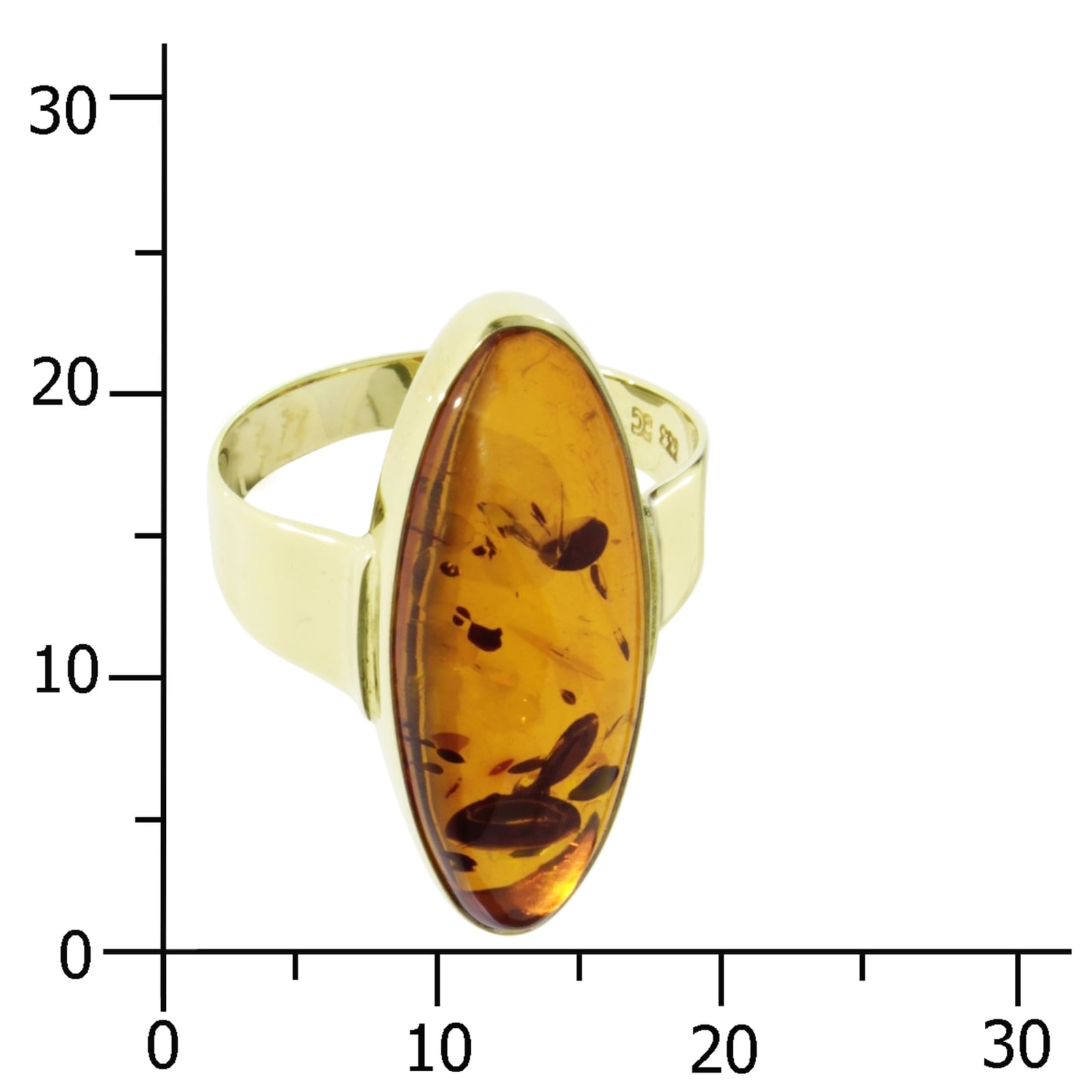 OSTSEE-SCHMUCK Fingerring »- Classic 26 x 10 - Gold 333/000 - Bernstein«
