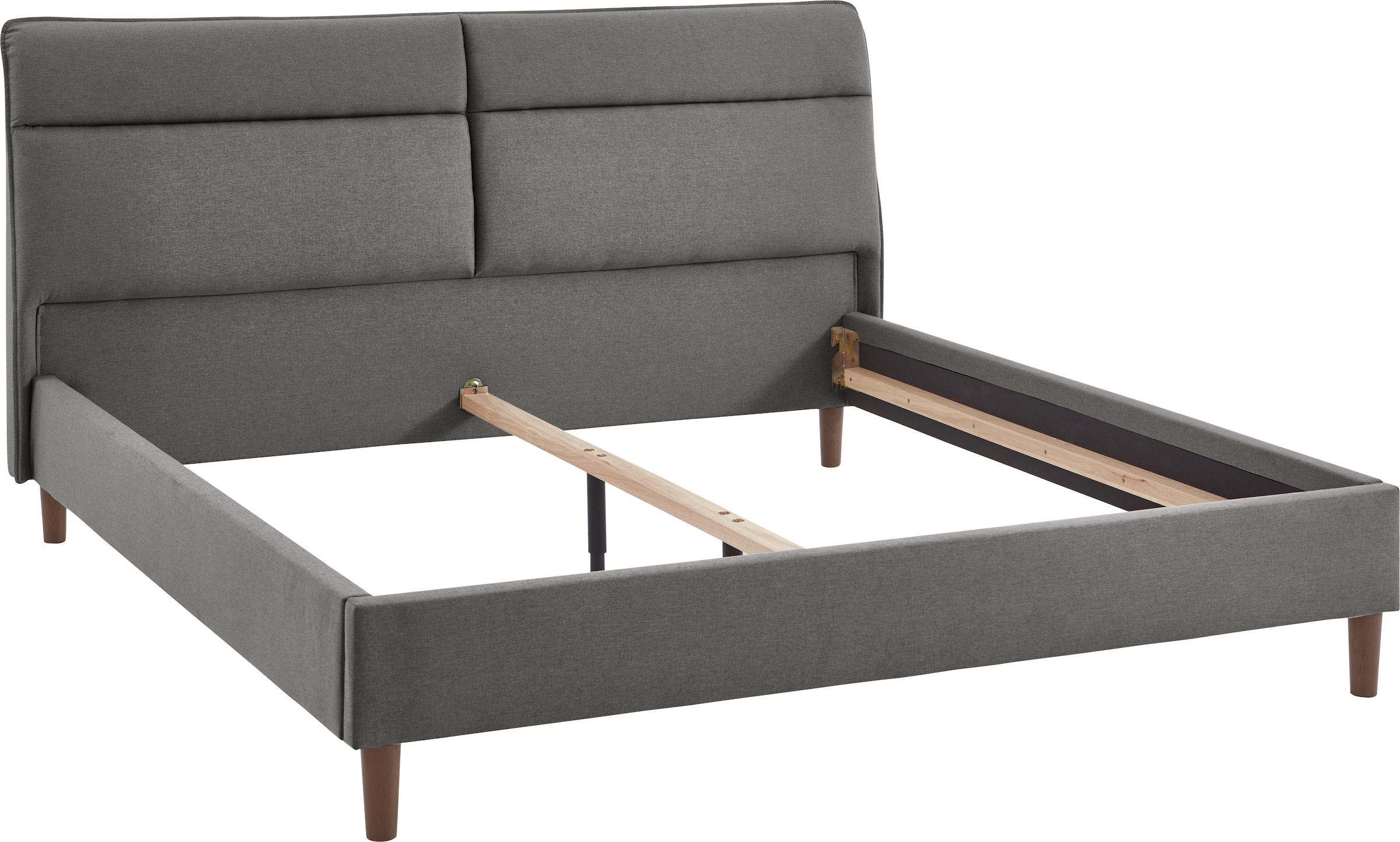 ATLANTIC home collection Polsterbett »Madita, 180x200cm, mit organischer Kopfteilform«, luxuriös gepolstertes Kopfteil, Bezugstoff mit Melange-Effekt