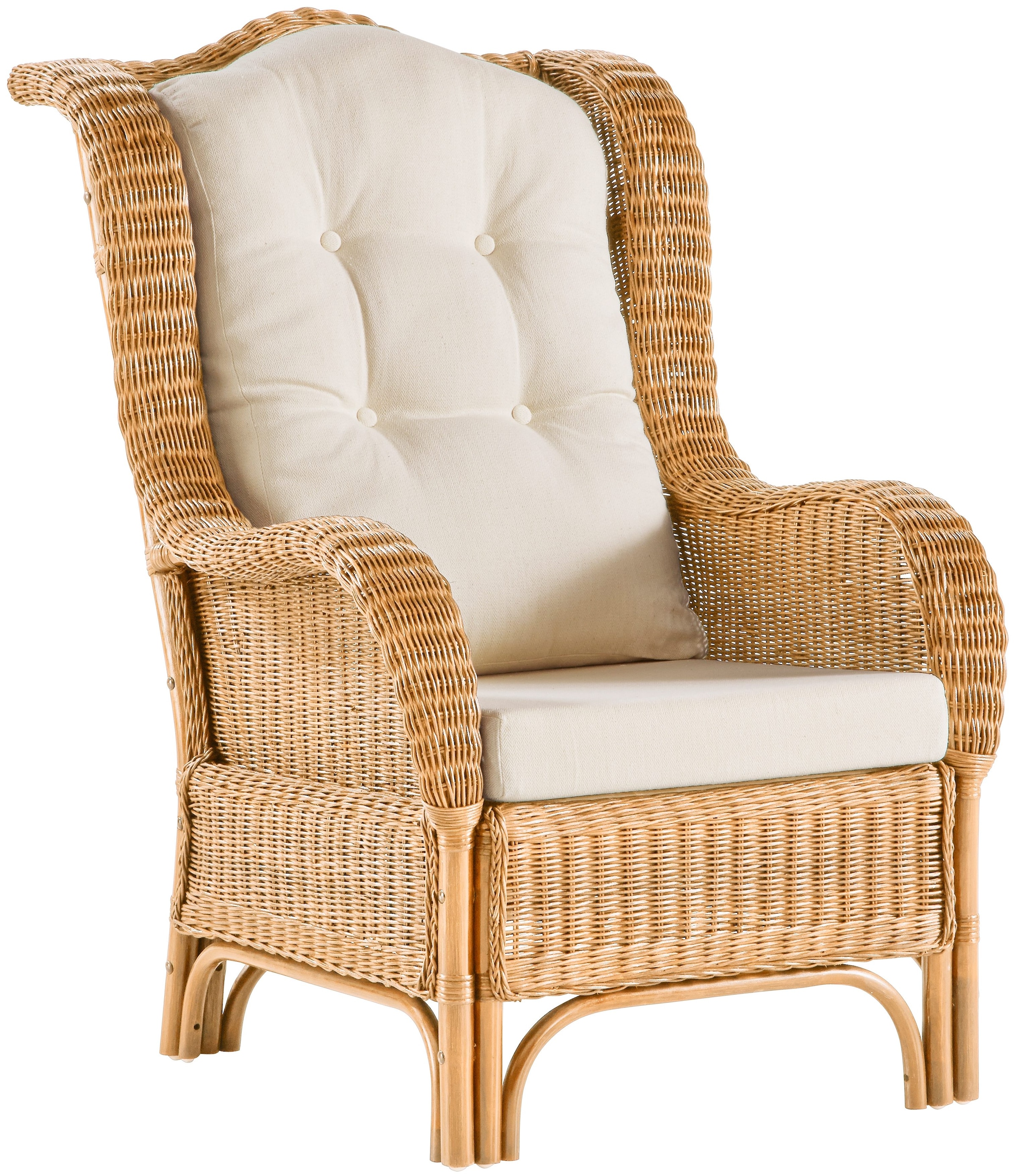 HOFMANN LIVING AND MORE Ohrensessel »Frieda«, aus handgeflochtenem Rattan