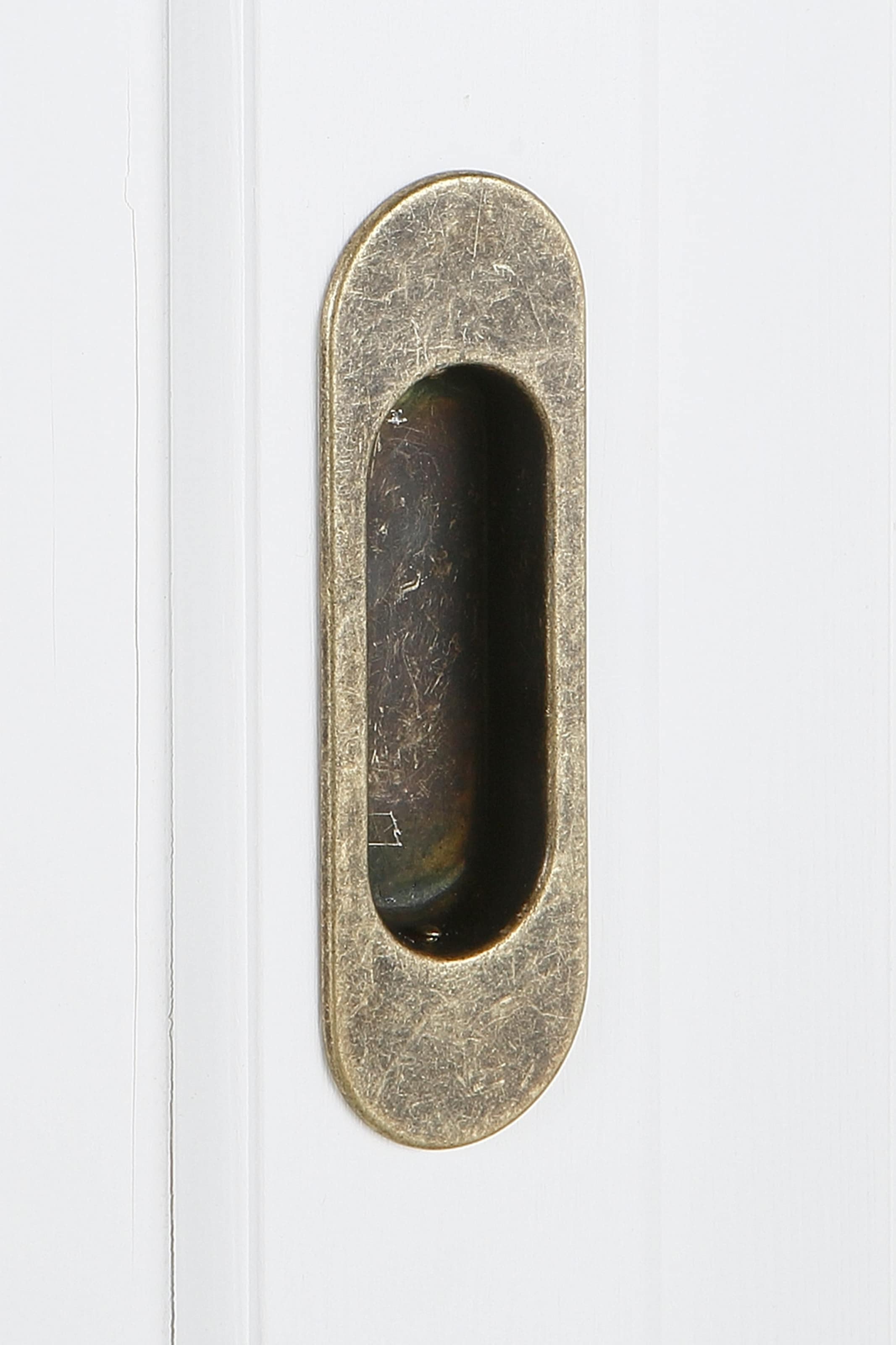 Home affaire Schiebetürenschrank »Konrad, Landhausstil, rustikal, mit Schubladen + Spiegel, Kassetten«, (3 Breiten: 153/202/249 cm H/T ca.207/64 cm), massive Kiefer, FSC®-zertifiziert, Messinggriffe, mehrere Varianten