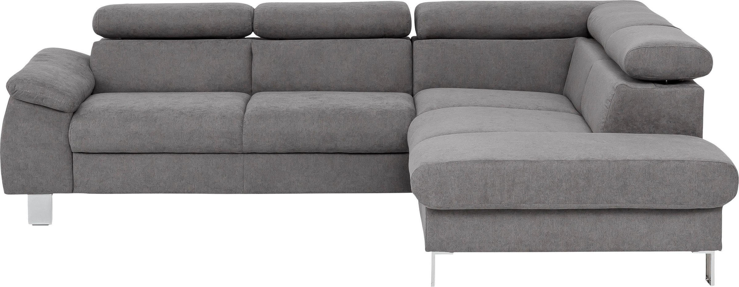 COTTA Polstergarnitur »Komaris L-Form, B: 249 bzw. 100 cm (Set: Ecksofa & Hocker)«, (Set), mit Kopfteilverstellung, optional Bettfunktion, Bettkasten & Licht