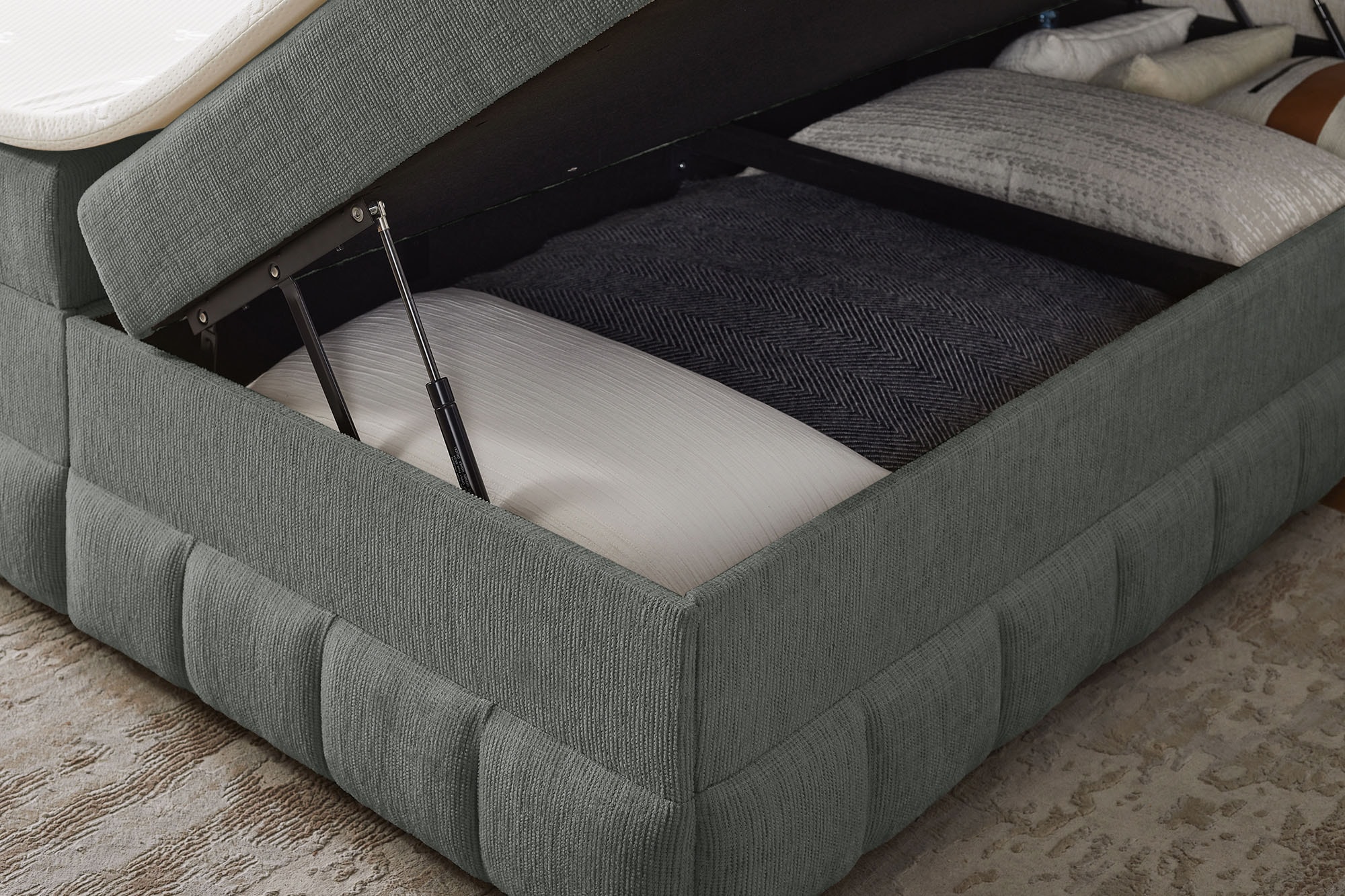 OTTO home Boxbett »Likely inkl. Bettkasten, Liegefläche 180x200 cm, in Boxspring-Optik«, inkl. Topper, erhältlich in verschiedenen Farben