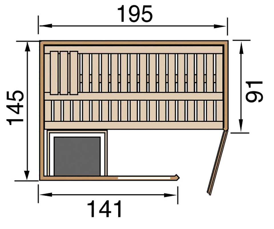 weka Sauna »Cubilis«, 7,5 kW-Ofen mit digitaler Steuerung