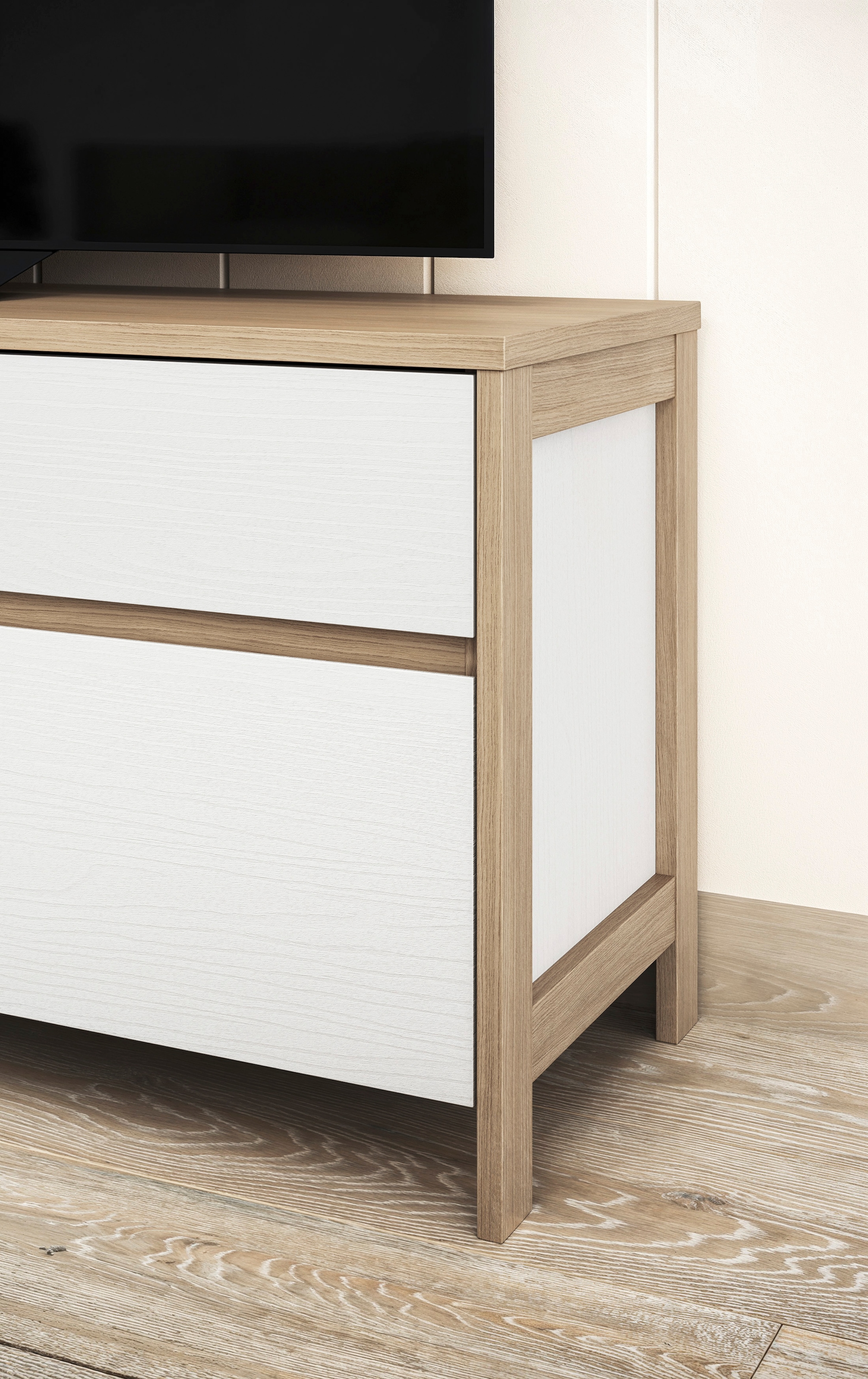 Home affaire TV-Schrank »Stranda, moderner TV-Unterschrank, Kommode im Scandi-Style, Lowboard«, Rahmenoptik, ausreichend Stauraum, vielseitig einsetzbar, 193 cm breit