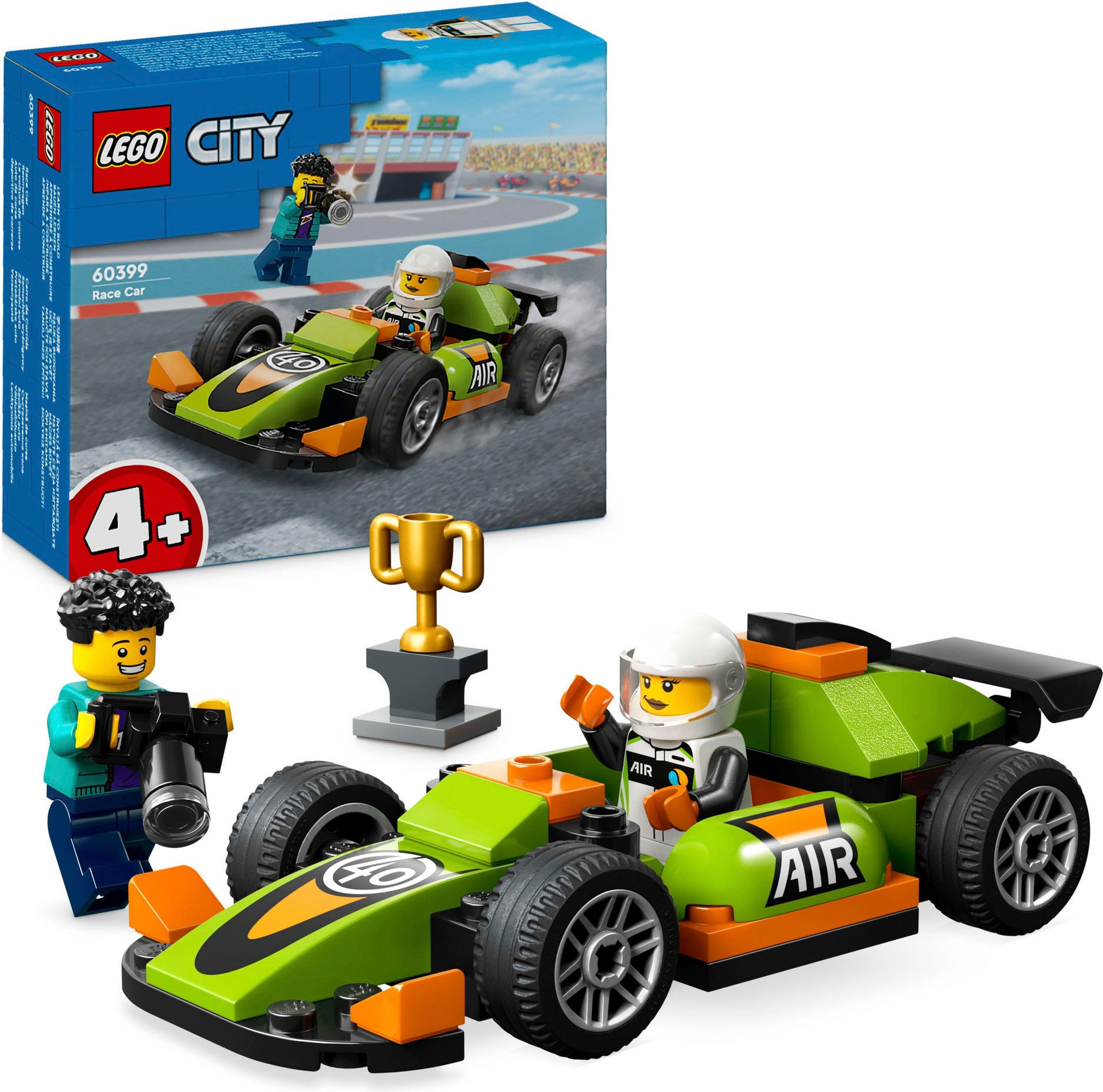 LEGO® Konstruktionsspielsteine »Rennwagen (60399), LEGO City«, (56 St.), Made in Europe