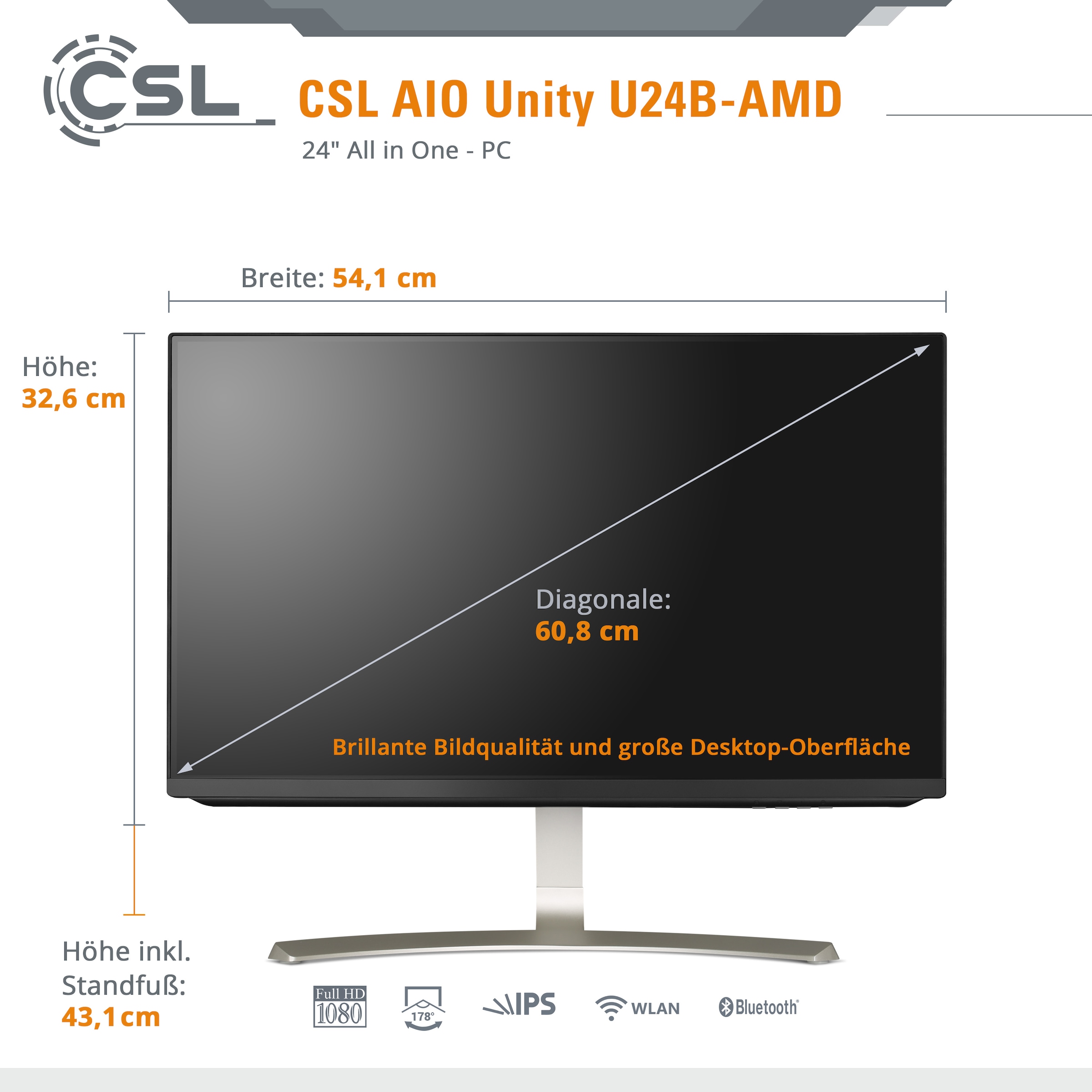 CSL Gaming-PC / »Unity UNIVERSAL Win | 16 / U24W-AMD GB 11« Jahre / RAM Garantie 1000 XXL 4650G ➥ GB / 3