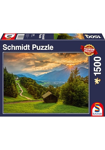 Schmidt Spiele Puzzle »Sonnenuntergang über dem Bergdorf Wamberg«, Made in Europe kaufen