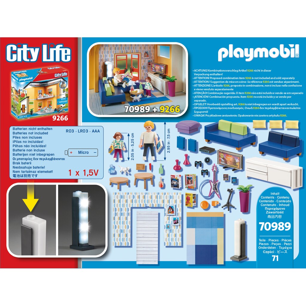 Playmobil® Konstruktions-Spielset »Wohnzimmer (70989), City Life«, (71 St.)