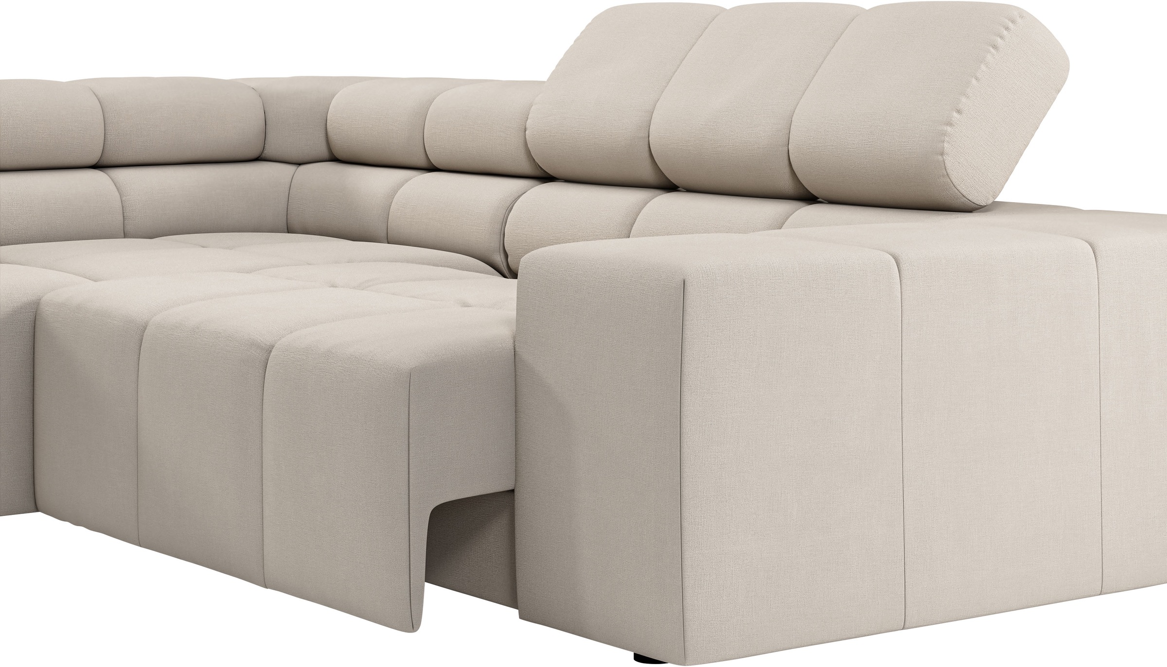 INOSIGN Ecksofa »Ancona, incl. Kopfteilverstellung + 3 Zierkissen, L-Form, Breite 249cm«, wahlweise motorische Sitztiefenverstellung, B/T(H: 249/215/70 cm
