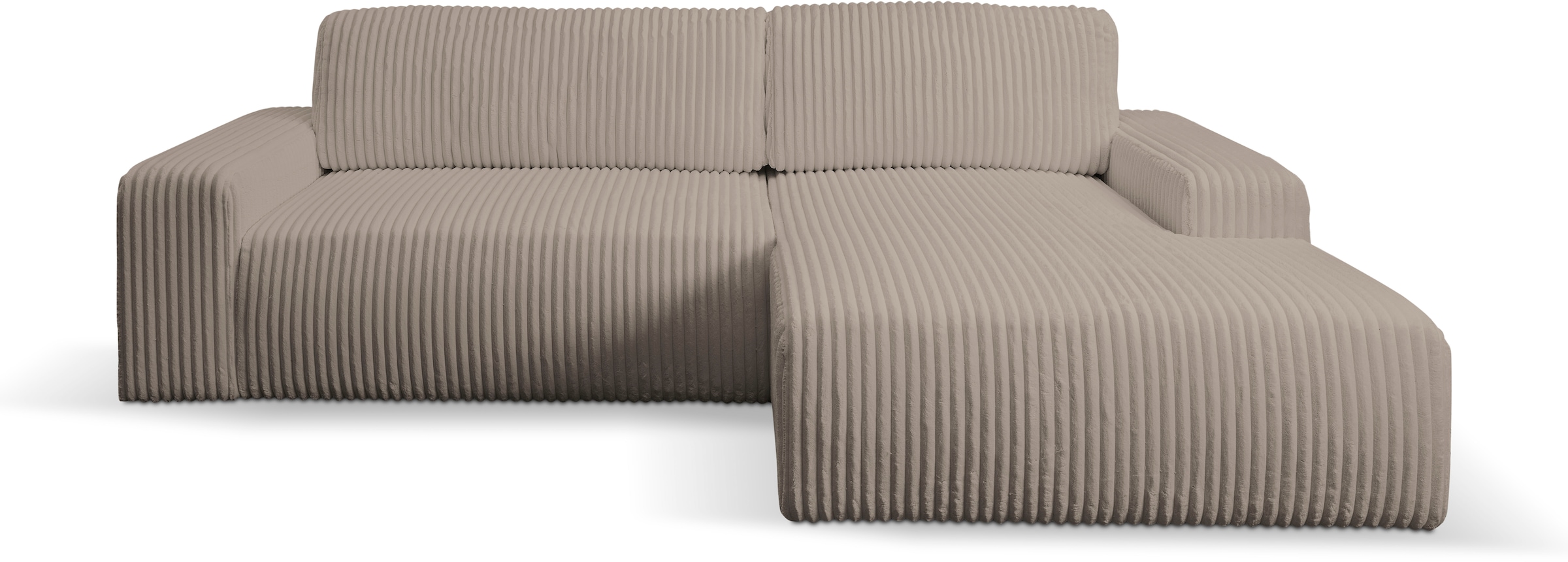 WERK2 Ecksofa »Hugo-L L-Form«, Design Ecksofa in Cord mit Schlaffunktion & Bettkasten