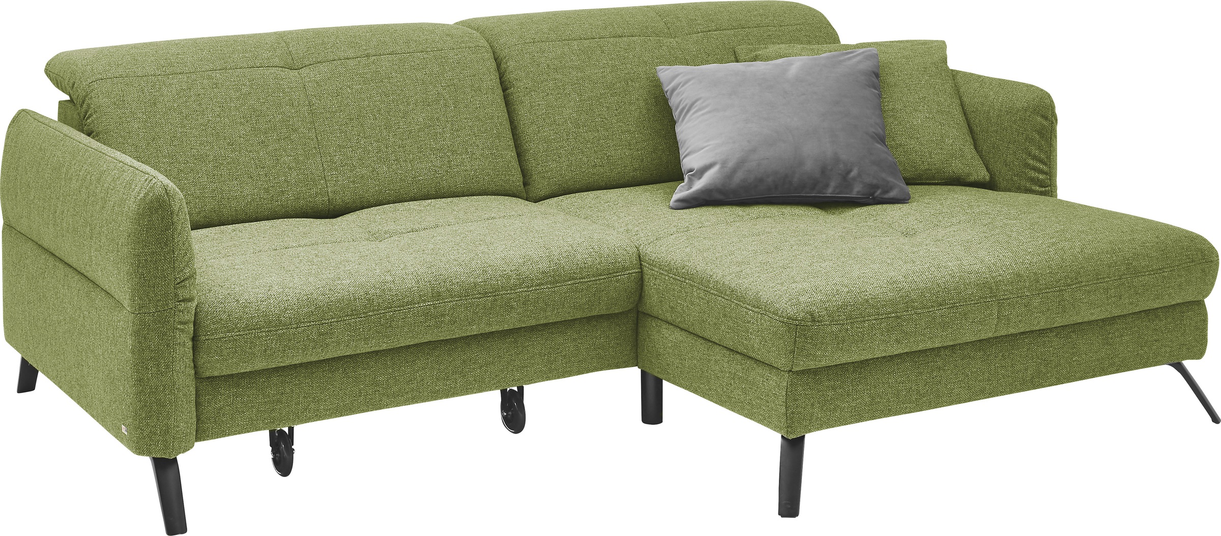 set one by Musterring Ecksofa »SO 4400 V« wahlweise mit motorischer Bettfunktion & Kopfverstellung, Fuß schwarz