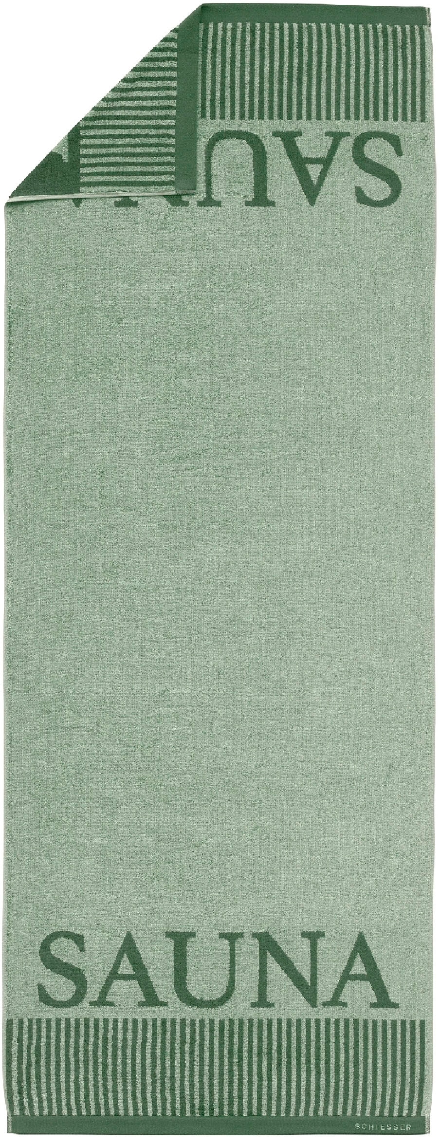 Schiesser Saunatuch »Rom aus garngefärbtem, kuschelweichem Baumwollfrottier«, (1 St., Saunatuch 75 x 200 cm), Made in Green