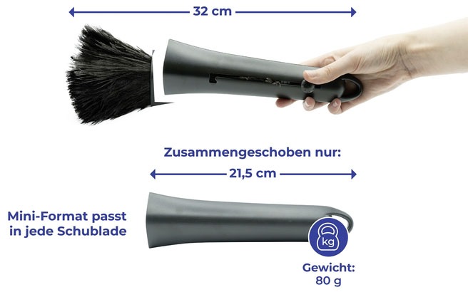 Maximex Staubwedel »Straußenfeder«, kleiner Staubwischer mit 100 % echten Straußenfedern, einschiebbar