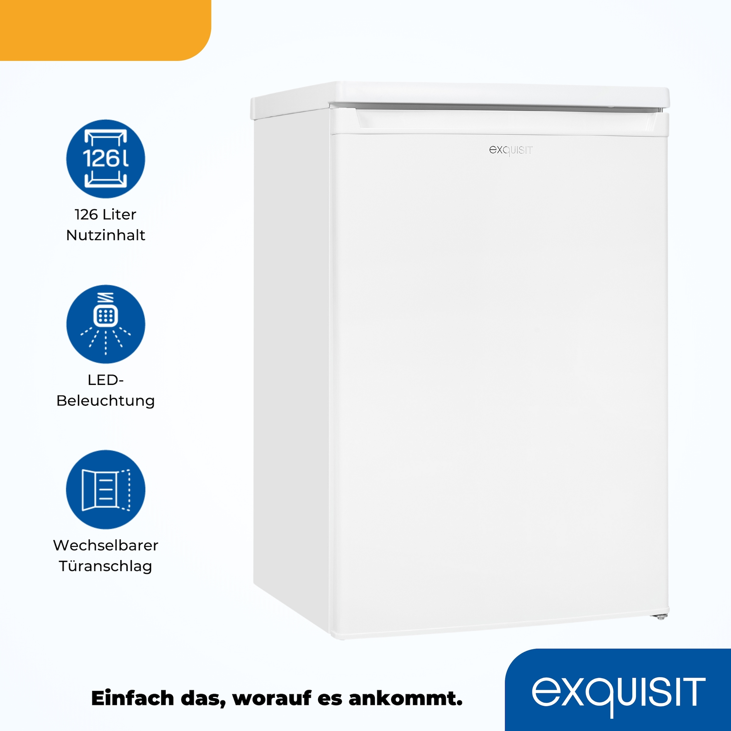 exquisit Vollraumkühlschrank »KS16-V-040D« 85 cm hoch 55 cm breit 126 Liter Nutzinhalt, Leiser Betrieb, Energieeffizienzklasse D