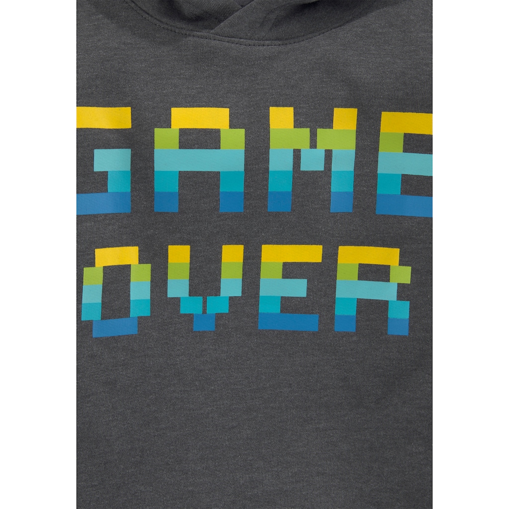 KIDSWORLD Kapuzensweatshirt »GAME OVER«, in melierter Qualität, Spruch