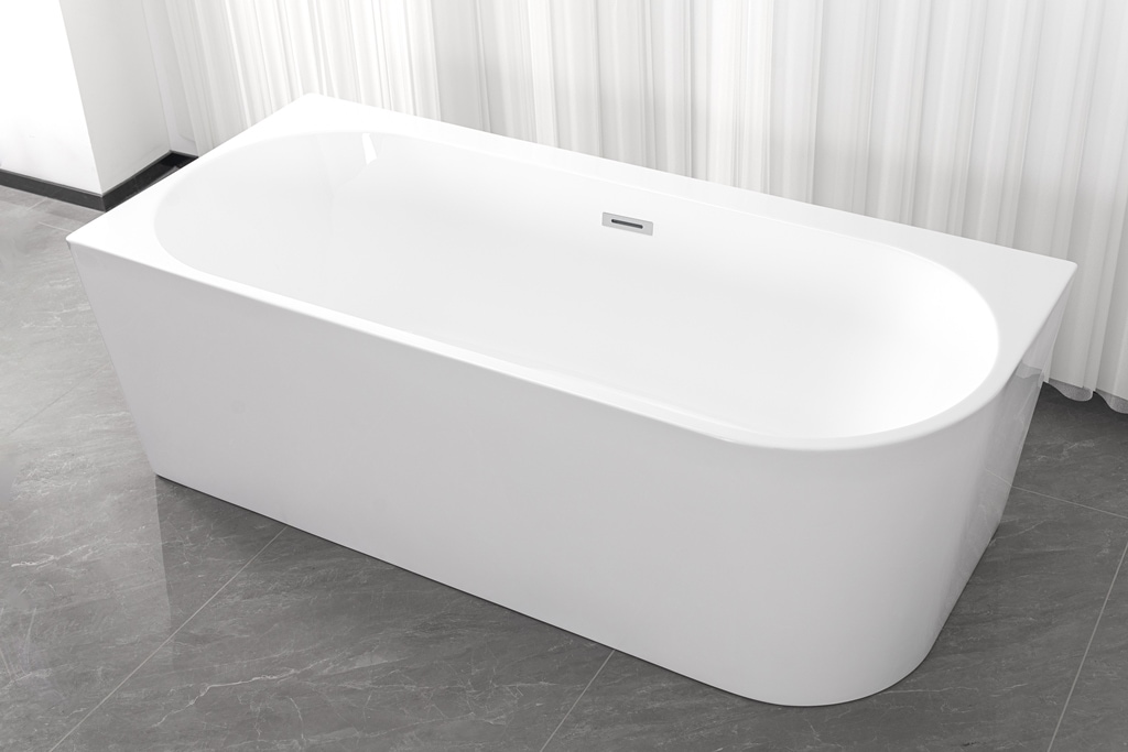 Sanotechnik Badewanne »SOLVA« Höhe 56 cm mit Ablaufstöpsel | verstellbare Füße | Überlauf 180cm, Acryl Badewanne links