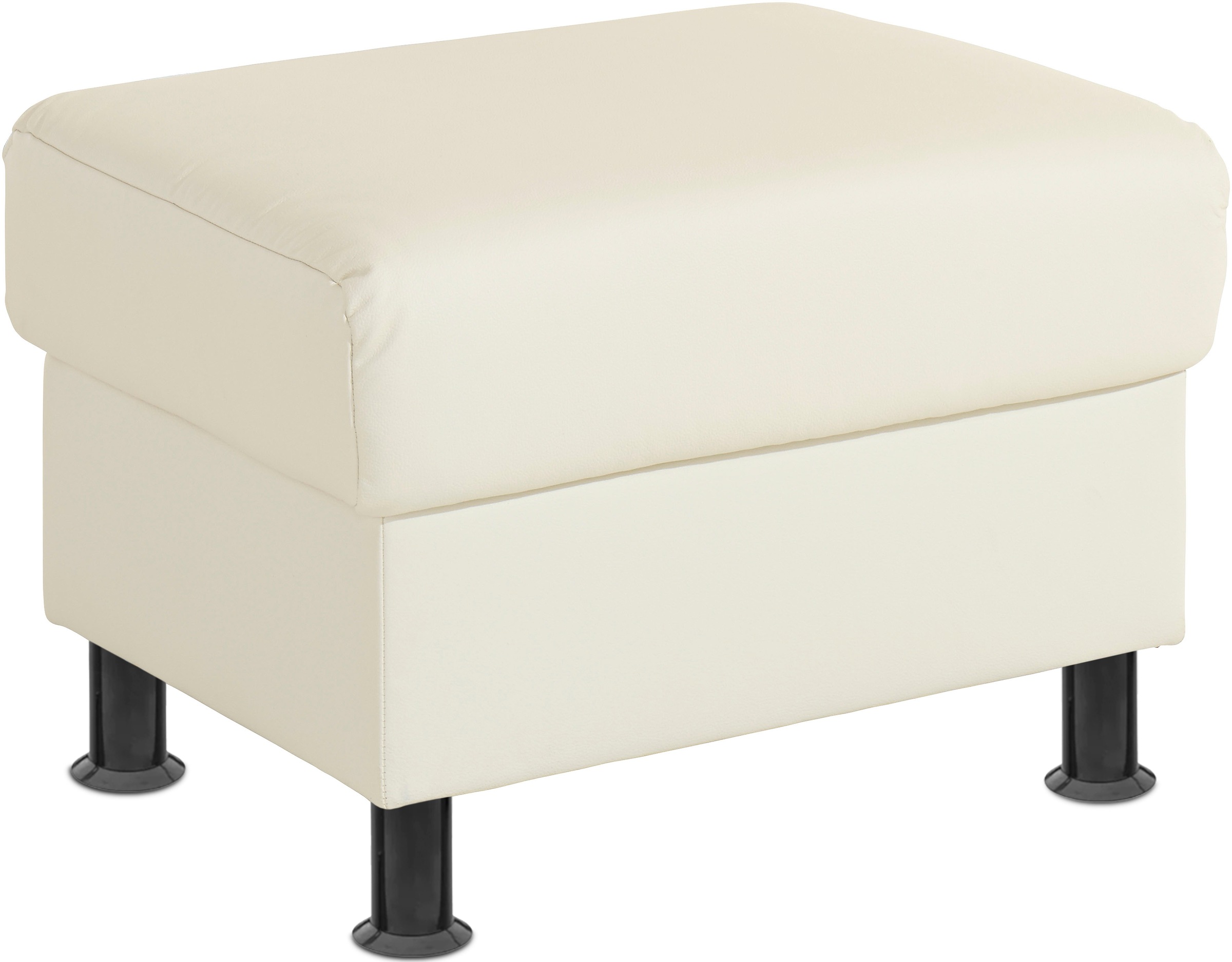 TRENDMANUFAKTUR Hocker »Rondo, Polsterhocker zur Serie, Breite 67 cm, Füße schwarz«, Fußhocker wahlweise mit Federkern, in verschiedenen Bezügen bestellbar