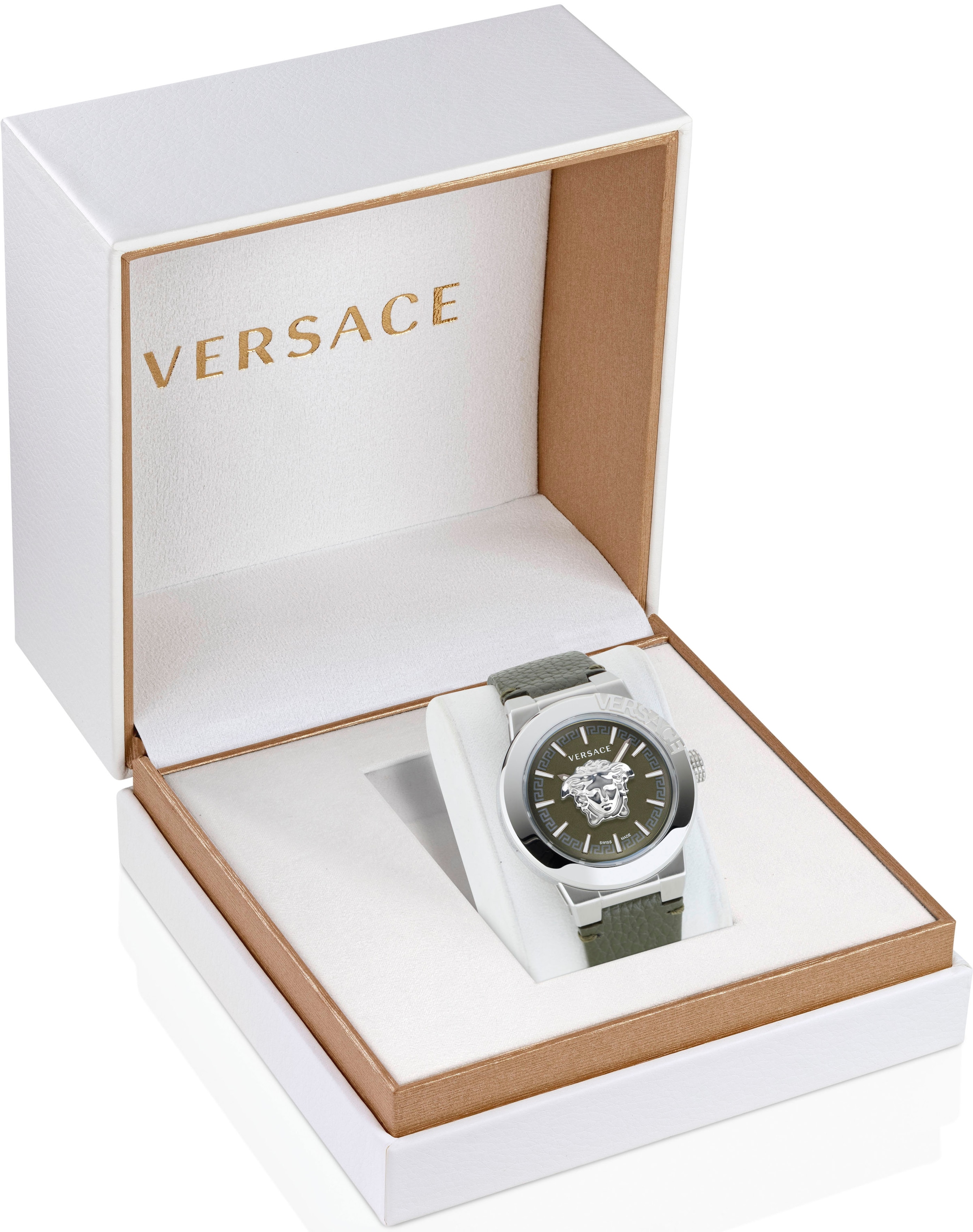 Versace Quarzuhr »MEDUSA INFINITE GENT«, Armbanduhr, Herrenuhr, Swiss Made, Leuchtzeiger, Saphirglas, analog