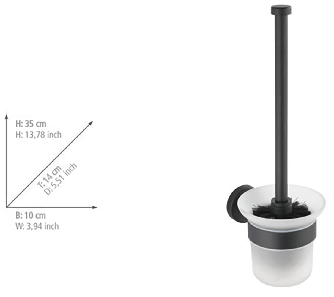 WENKO WC-Garnitur »Modell Bosio«, 2 St., aus Edelstahl-Glas, inkl. Kleber, zur Wandbefestigung ohne Bohren, Halterung aus Edelstahl