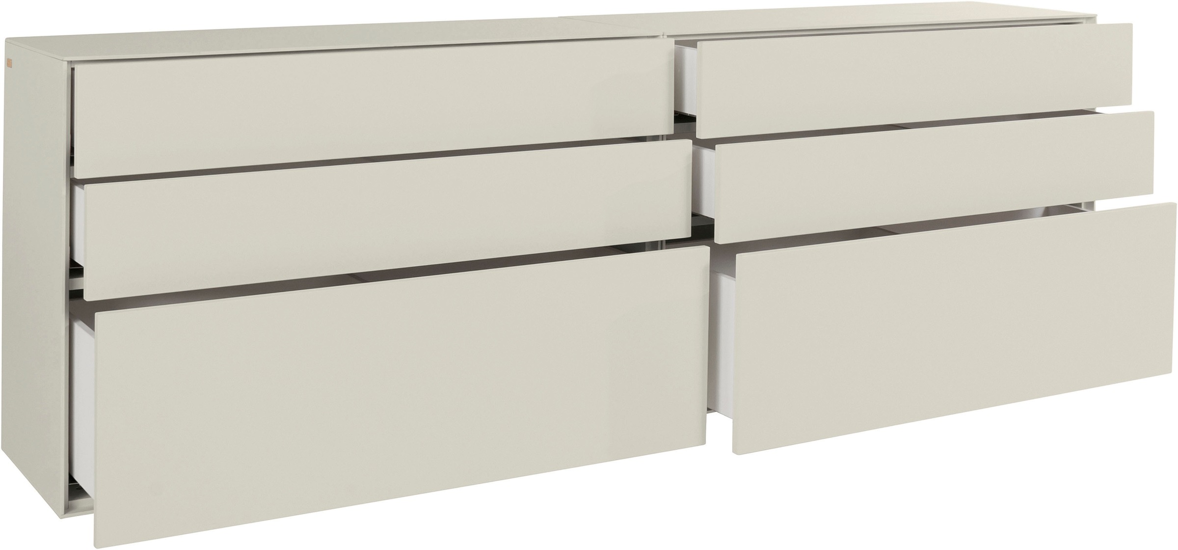 LeGer Home by Lena Gercke Sideboard »Essentials«, (2 St.), Breite: 224cm, MDF lackiert, Push-to-open-Funktion