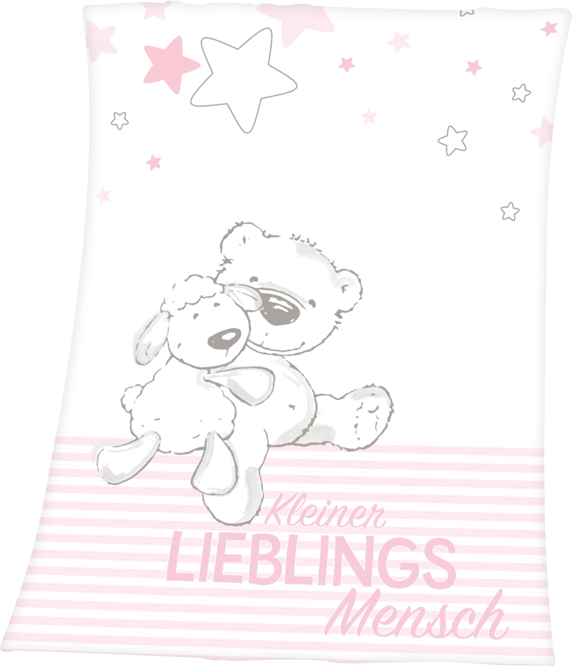 kaufen Motiv mit und Baby »Kleiner Kuscheldecke Best Schriftzug, online Lieblingsmensch«, Babydecke tollem