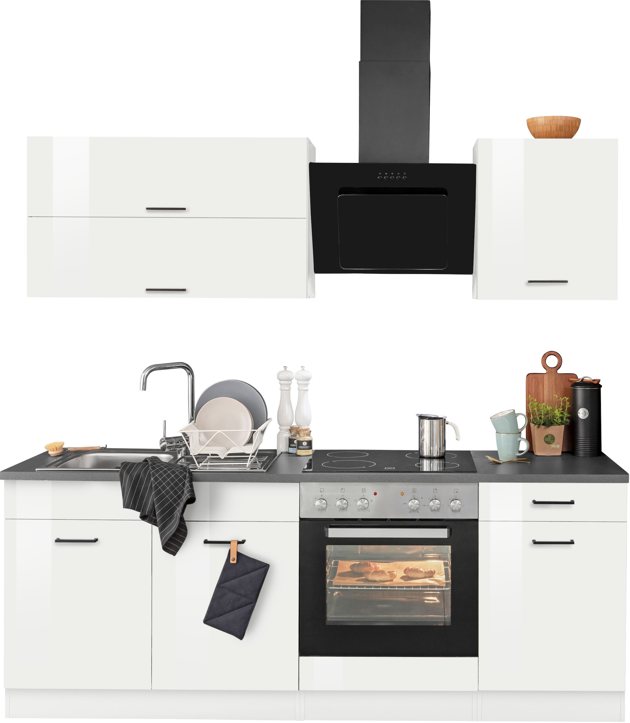 KOCHSTATION Küchenzeile "KS-Trier" ohne E-Geräte, Breite 210 cm