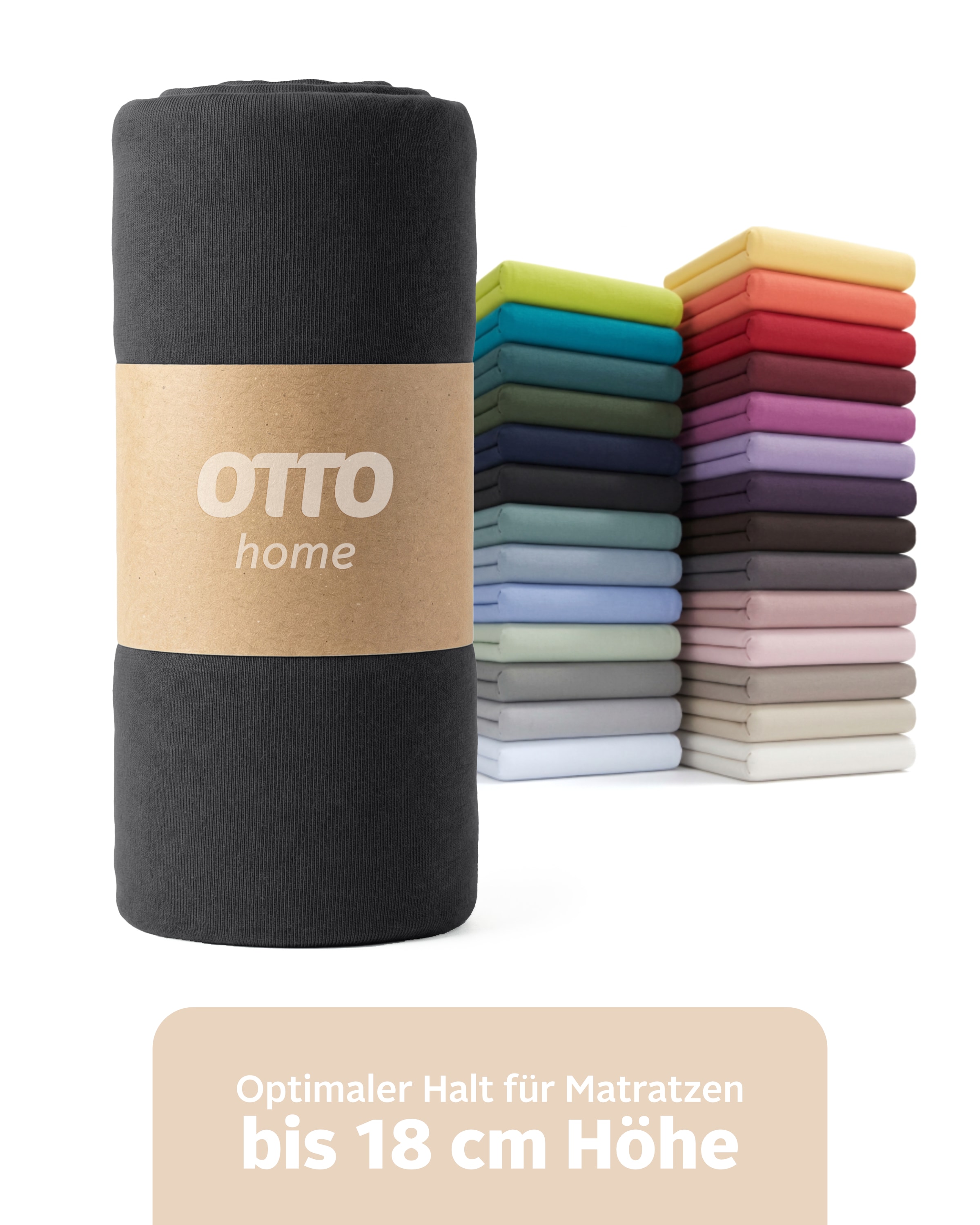 OTTO home Spannbettlaken "PHYSALIS in BASIC und PREMIUM Qualität, 100% Baumwolle" für Matratzen bis 18 cm Höhe, Bettlaken, Spannbetttuch, pflegeleicht