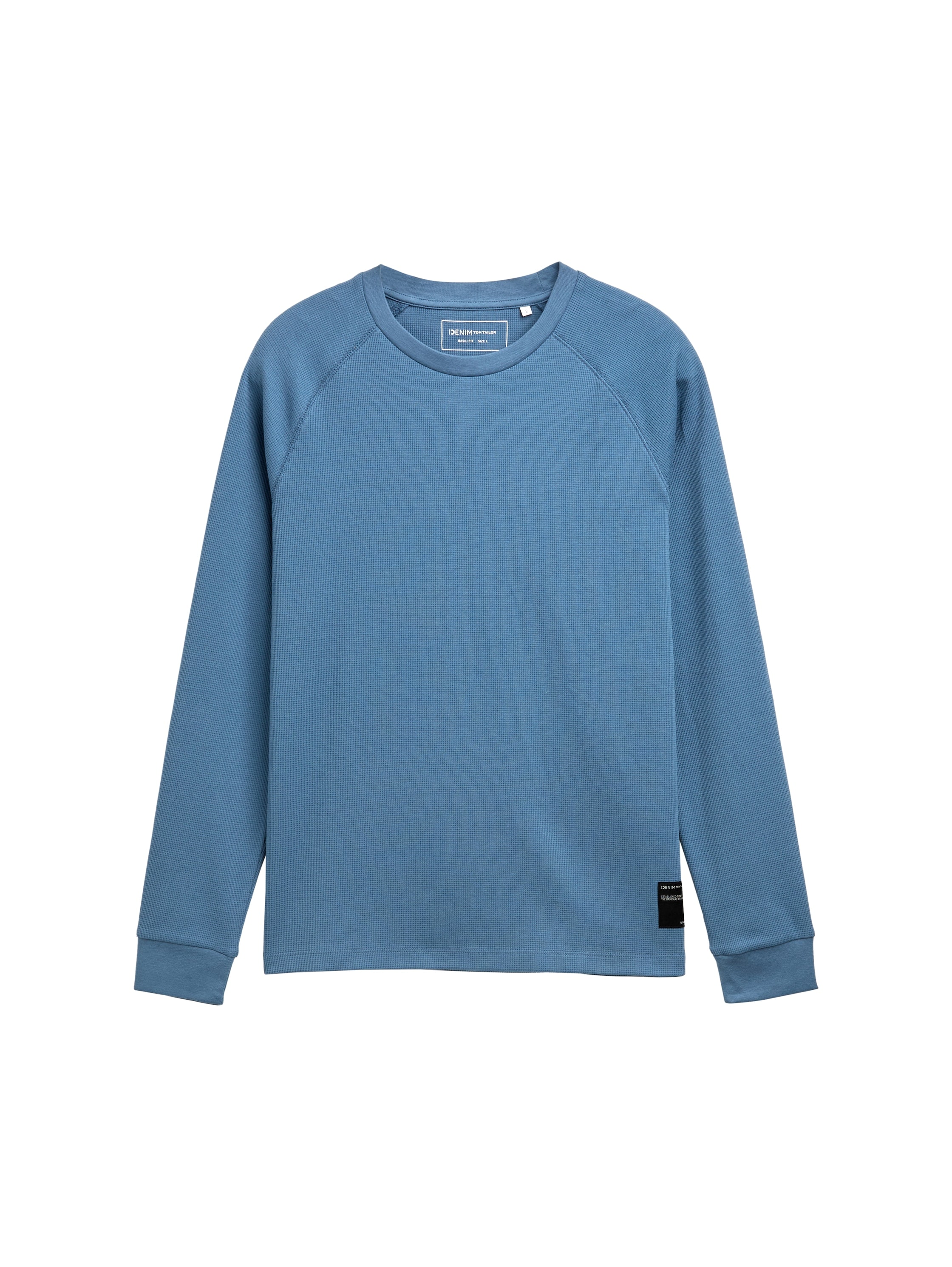 TOM TAILOR Denim Rundhalsshirt, mit Logo Stickerei
