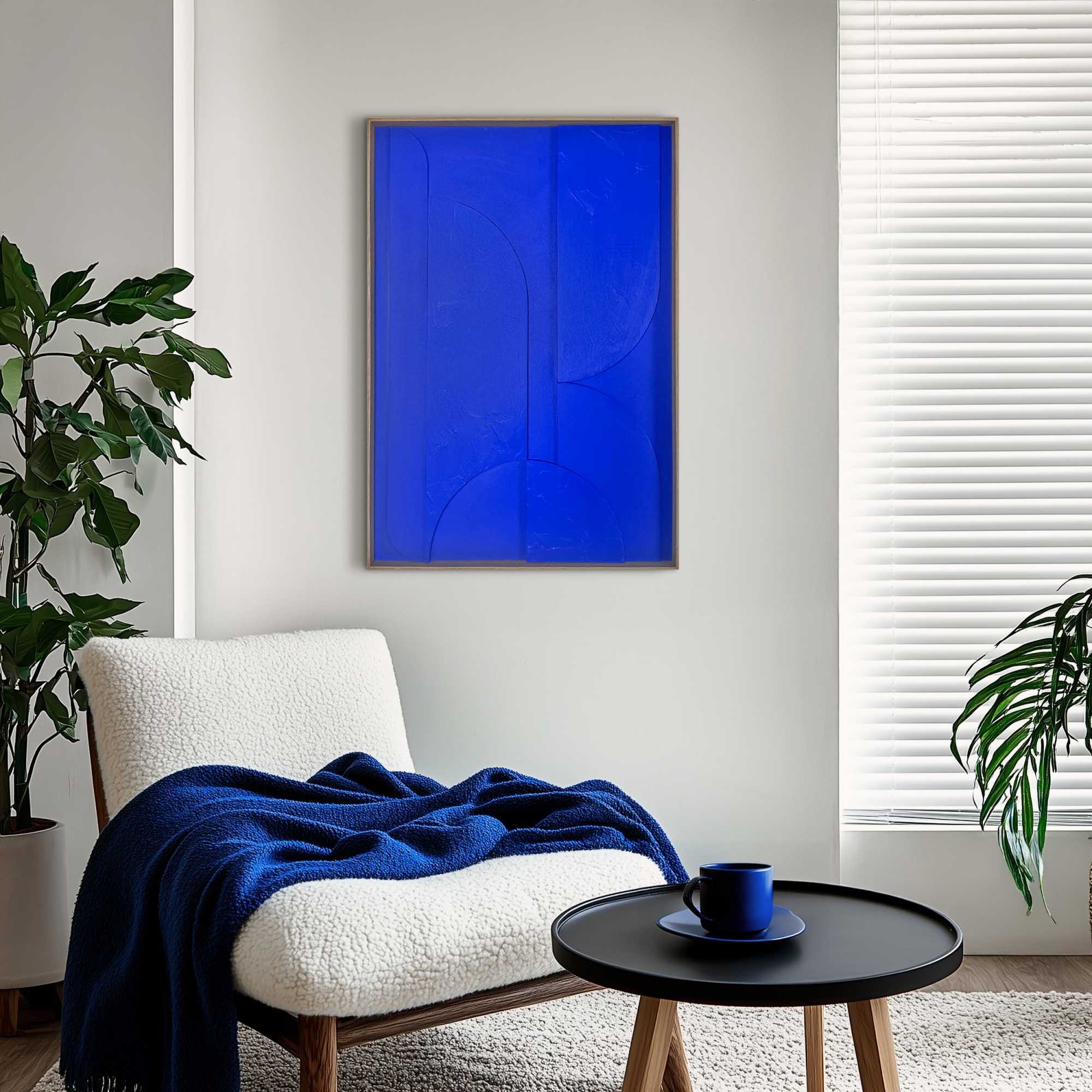 Reinders! 1100000002199 »Shapes - cobalt blue« Wohnzimmer-Relief-3D-Abstrakt-MDF-50x70 cm