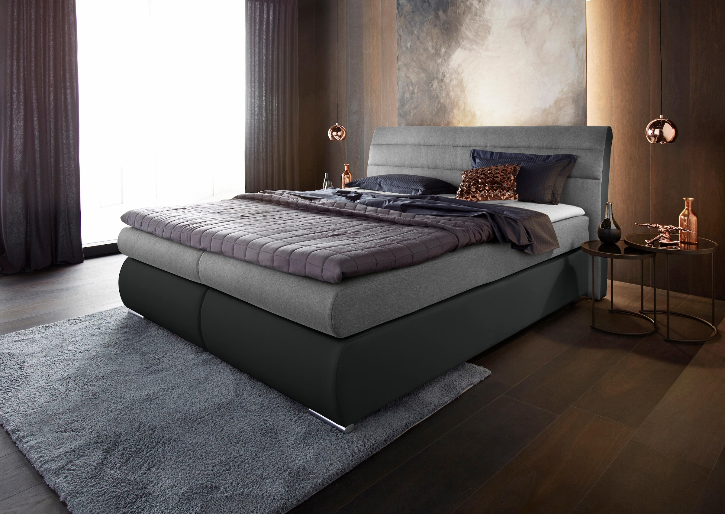 Places of Style Boxspringbett »Luna«, bis zu 3 Härtegrade, incl. Topper